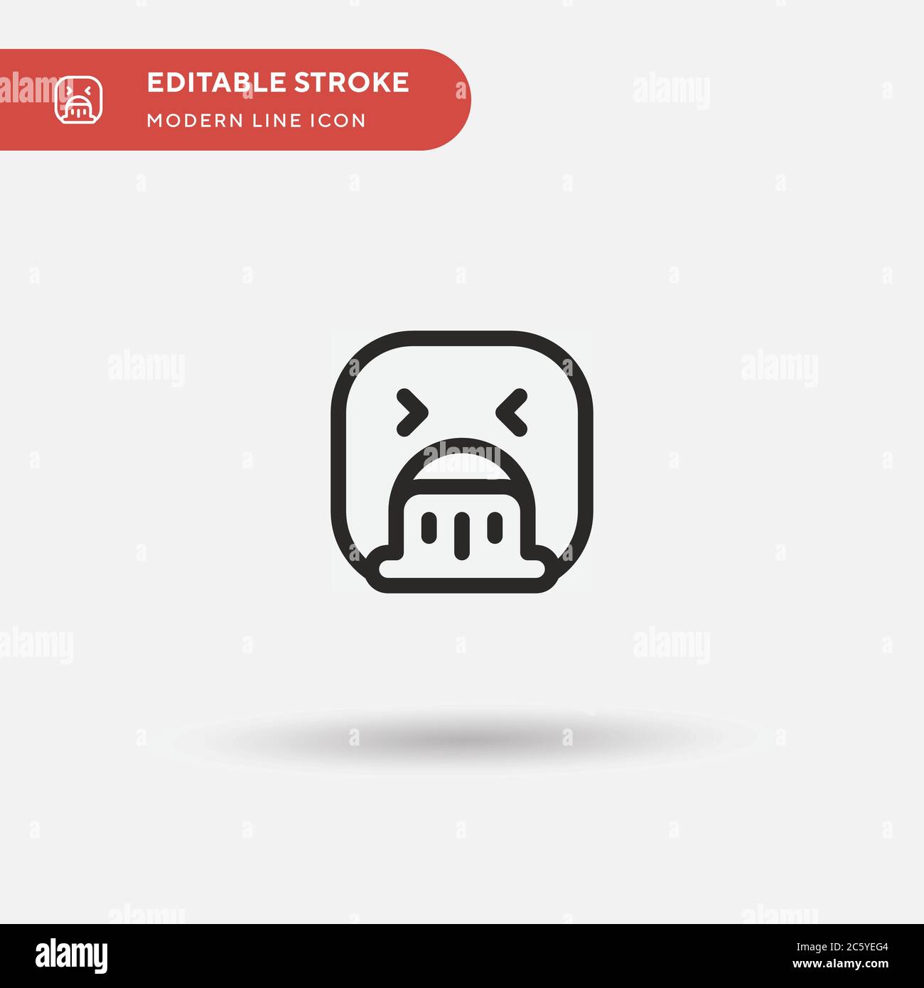 Vomito icona vettore semplice. Modello di disegno simbolo illustrazione per elemento UI mobile Web. Pittogramma moderno a colori perfetto su tratto modificabile. Icone di vomito per il vostro progetto di affari Illustrazione Vettoriale