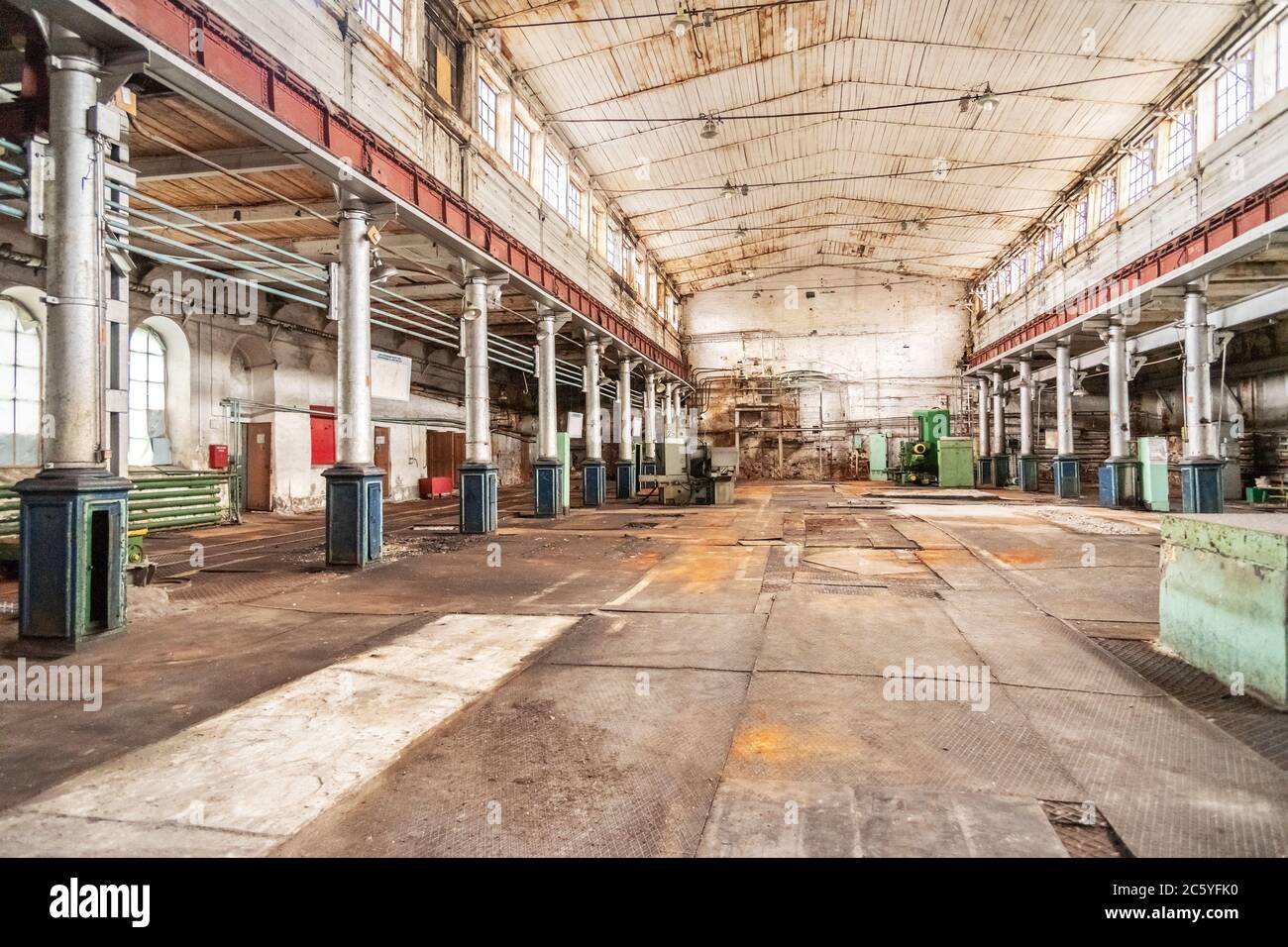 Officina meccanica di Old Mining e impianto metallurgico Foto Stock