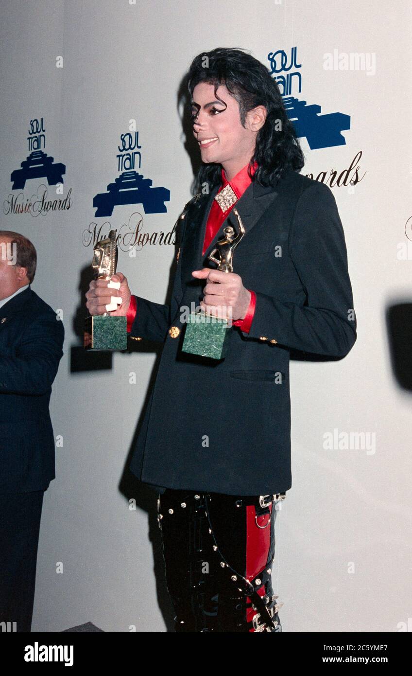 ARCHIVIO: LOS ANGELES, CA: 14 Aprile 1989: Michael Jackson al Soul Train Music Awards. Foto del file © Paul Smith/Caratteristiche Foto Stock