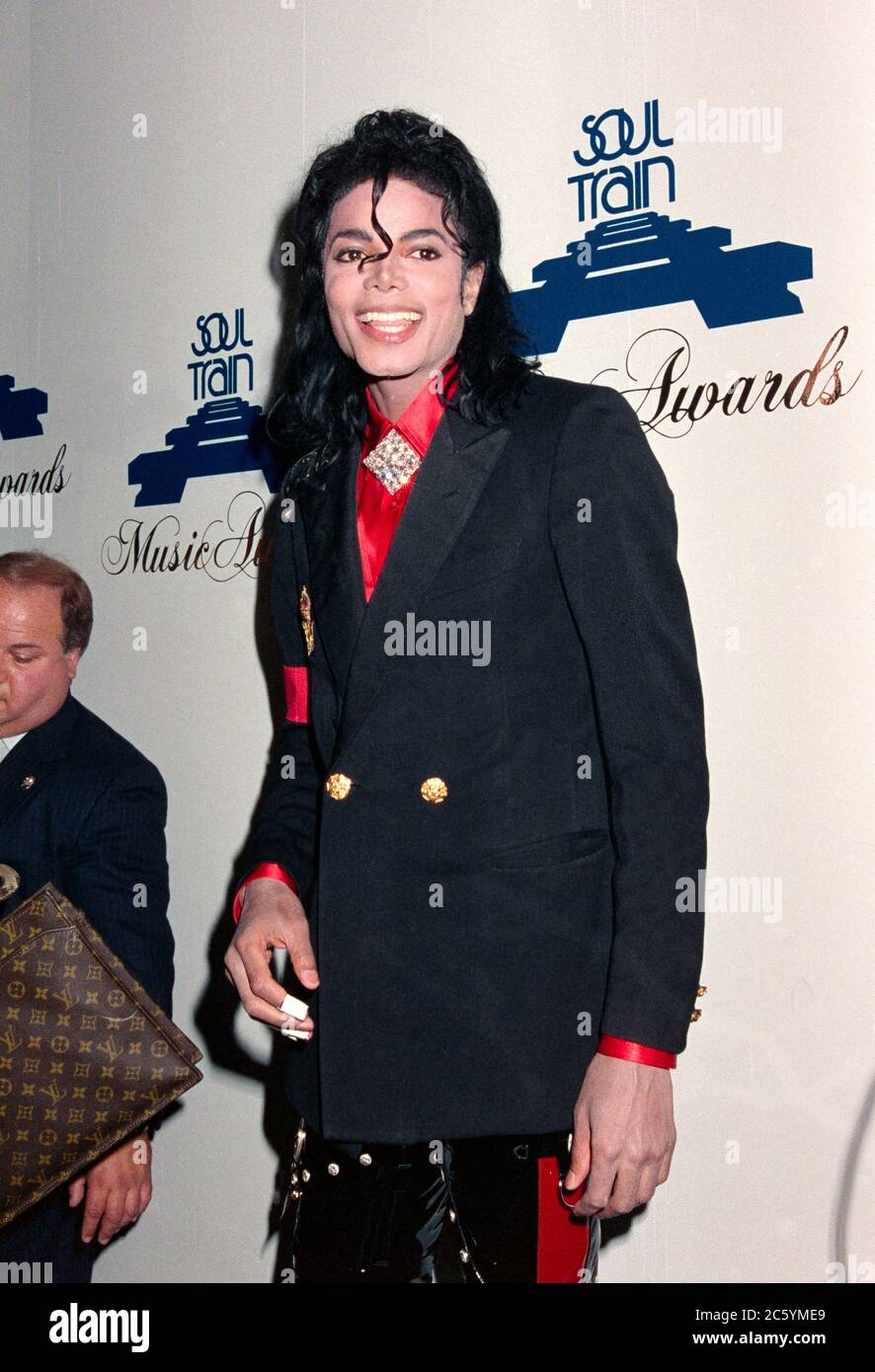 ARCHIVIO: LOS ANGELES, CA: 14 Aprile 1989: Michael Jackson al Soul Train Music Awards. Foto del file © Paul Smith/Caratteristiche Foto Stock