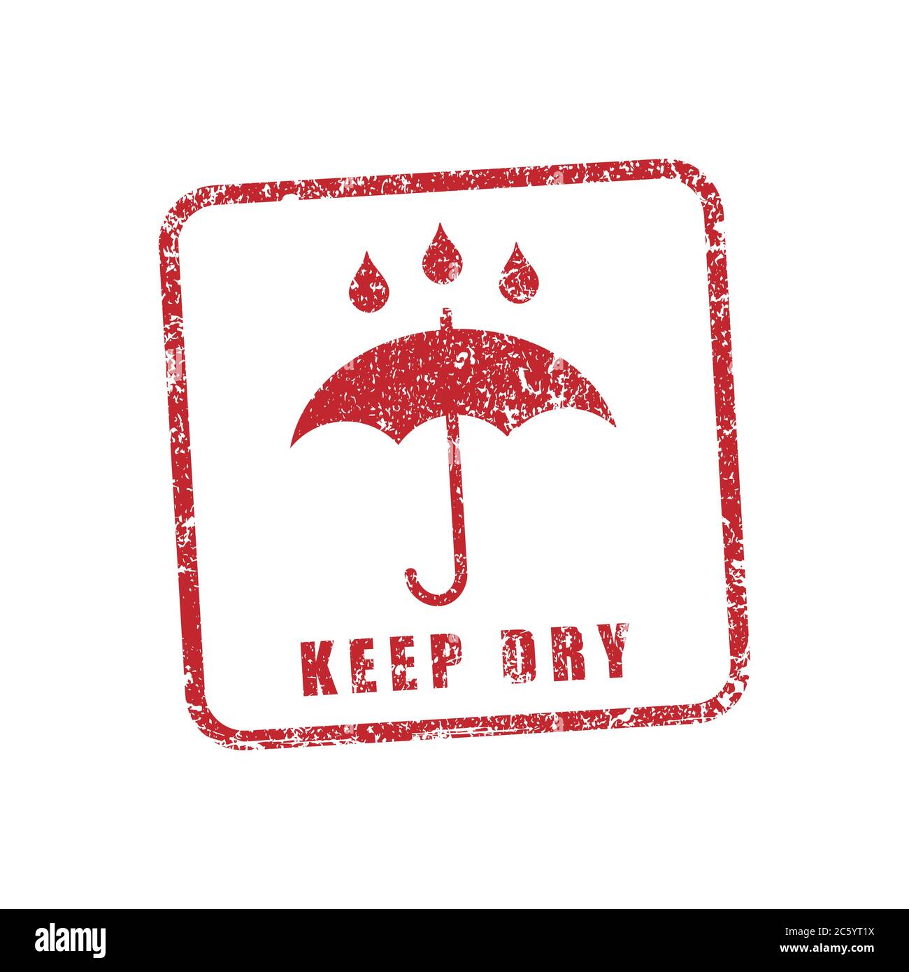 Simbolo dell'icona dell'adesivo fragile. Maneggiare con il logo Care. Tenere asciutto, in questo modo. Immagine vettoriale. Isolato su sfondo bianco. Illustrazione Vettoriale