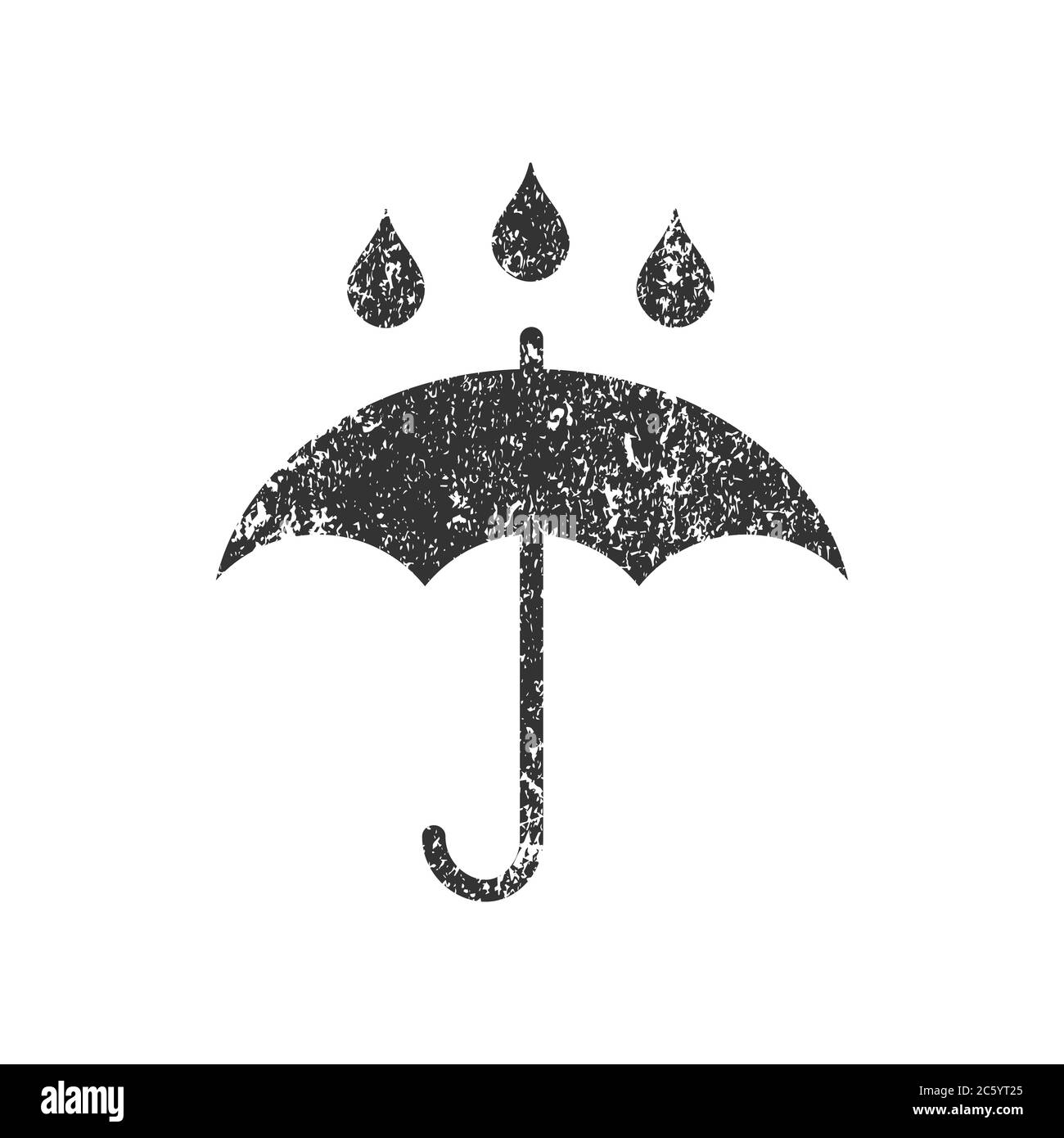 Simbolo dell'icona dell'adesivo fragile. Maneggiare con il logo Care. Tenere asciutto, in questo modo. Immagine vettoriale. Isolato su sfondo bianco. Illustrazione Vettoriale