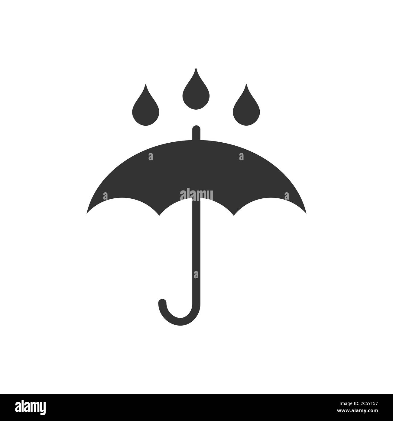 Simbolo dell'icona dell'adesivo fragile. Maneggiare con il logo Care. Tenere asciutto, in questo modo. Immagine vettoriale. Isolato su sfondo bianco. Illustrazione Vettoriale