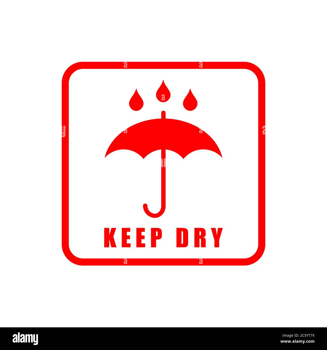 Simbolo dell'icona dell'adesivo fragile. Maneggiare con il logo Care. Tenere asciutto, in questo modo. Immagine vettoriale. Isolato su sfondo bianco. Illustrazione Vettoriale