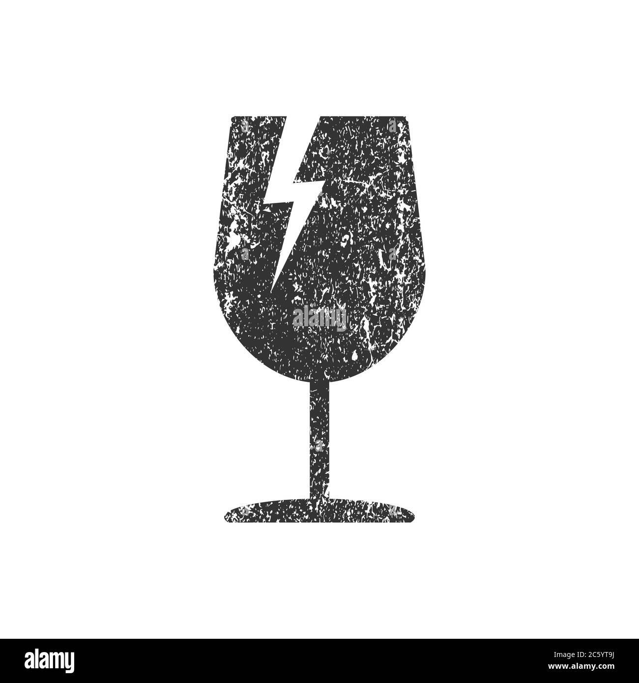 Simbolo dell'icona dell'adesivo fragile. Maneggiare con il logo Care. Tenere asciutto, in questo modo. Immagine vettoriale. Isolato su sfondo bianco. Illustrazione Vettoriale