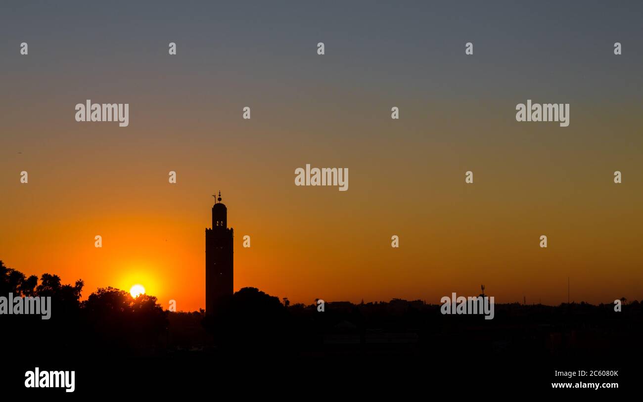 Tramonto di Marrakech Foto Stock