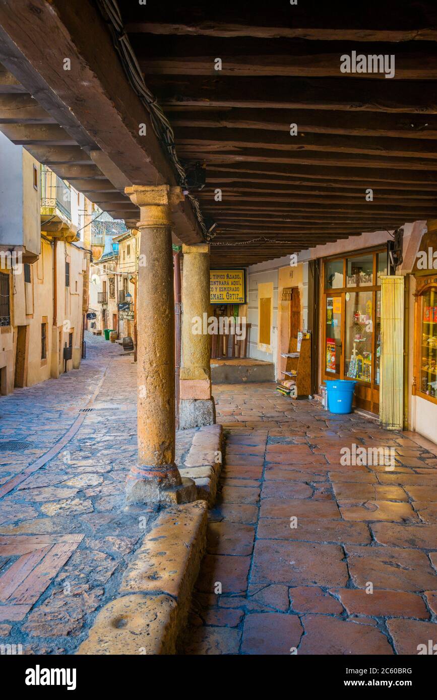 Street. Sepulveda, provincia di Segovia Castilla Leon, Spagna. Foto Stock