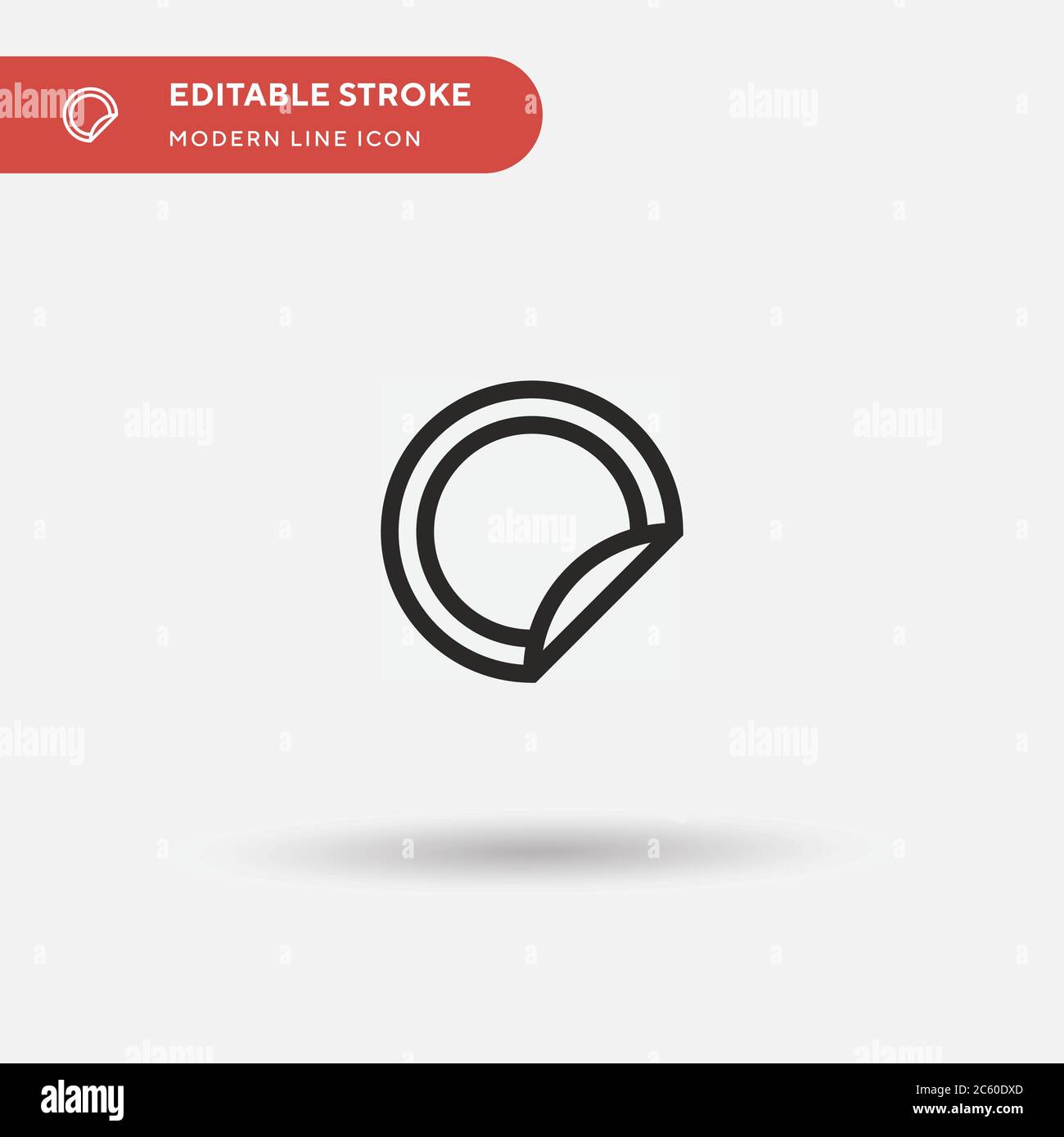 Icona vettore semplice adesivo. Modello di disegno simbolo illustrazione per elemento UI mobile Web. Pittogramma moderno a colori perfetto su tratto modificabile. Icone di adesivi per il vostro progetto aziendale Illustrazione Vettoriale