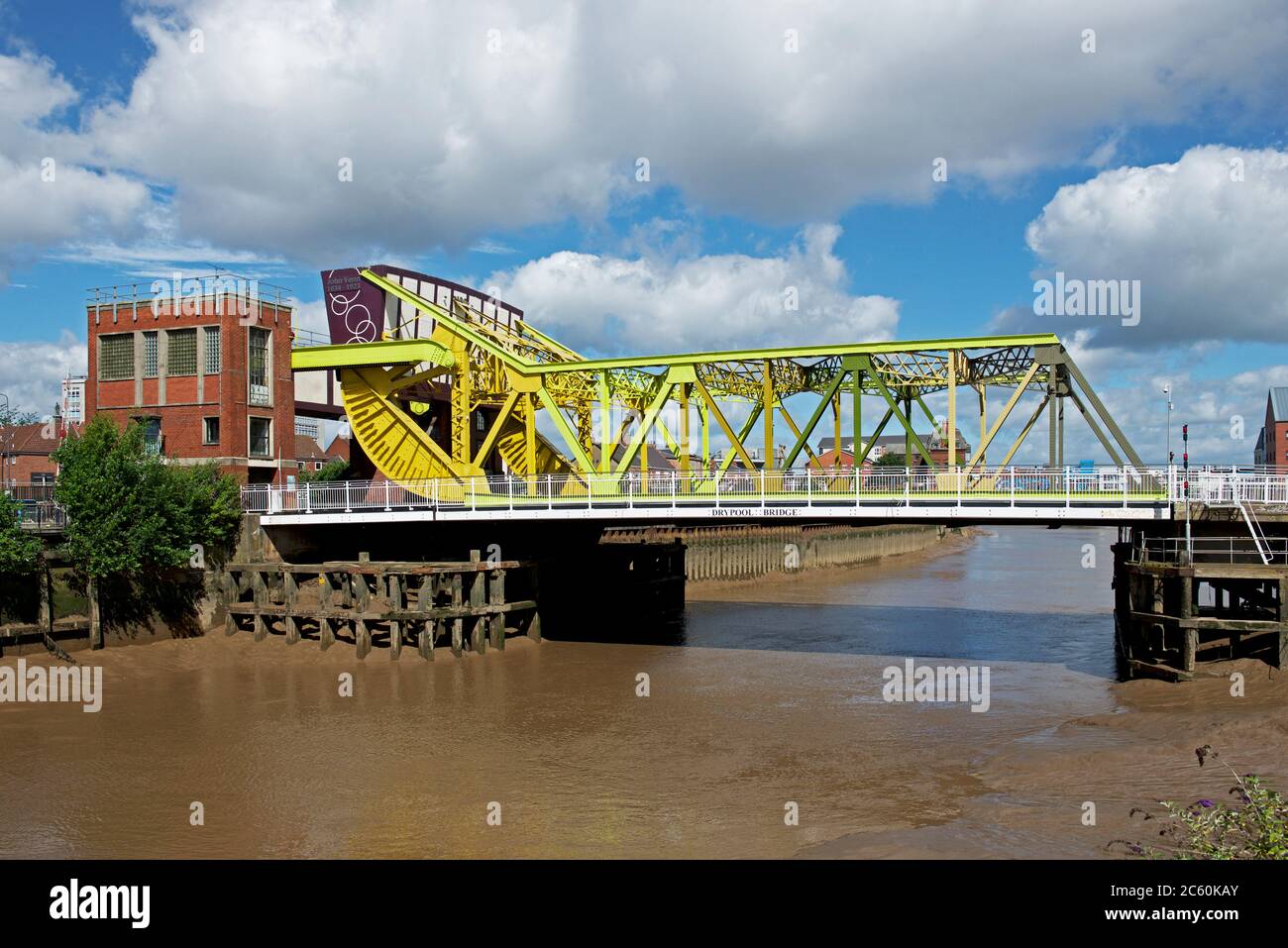 Drypool Bridge che attraversa il fiume Hull, Hull, Humberside, East Yorkshire, Inghilterra Regno Unito Foto Stock