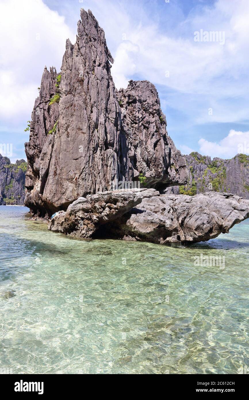 Palawan, Filippine - paesaggio dell'isola di Shimizu. Tour dell'isola. Foto Stock