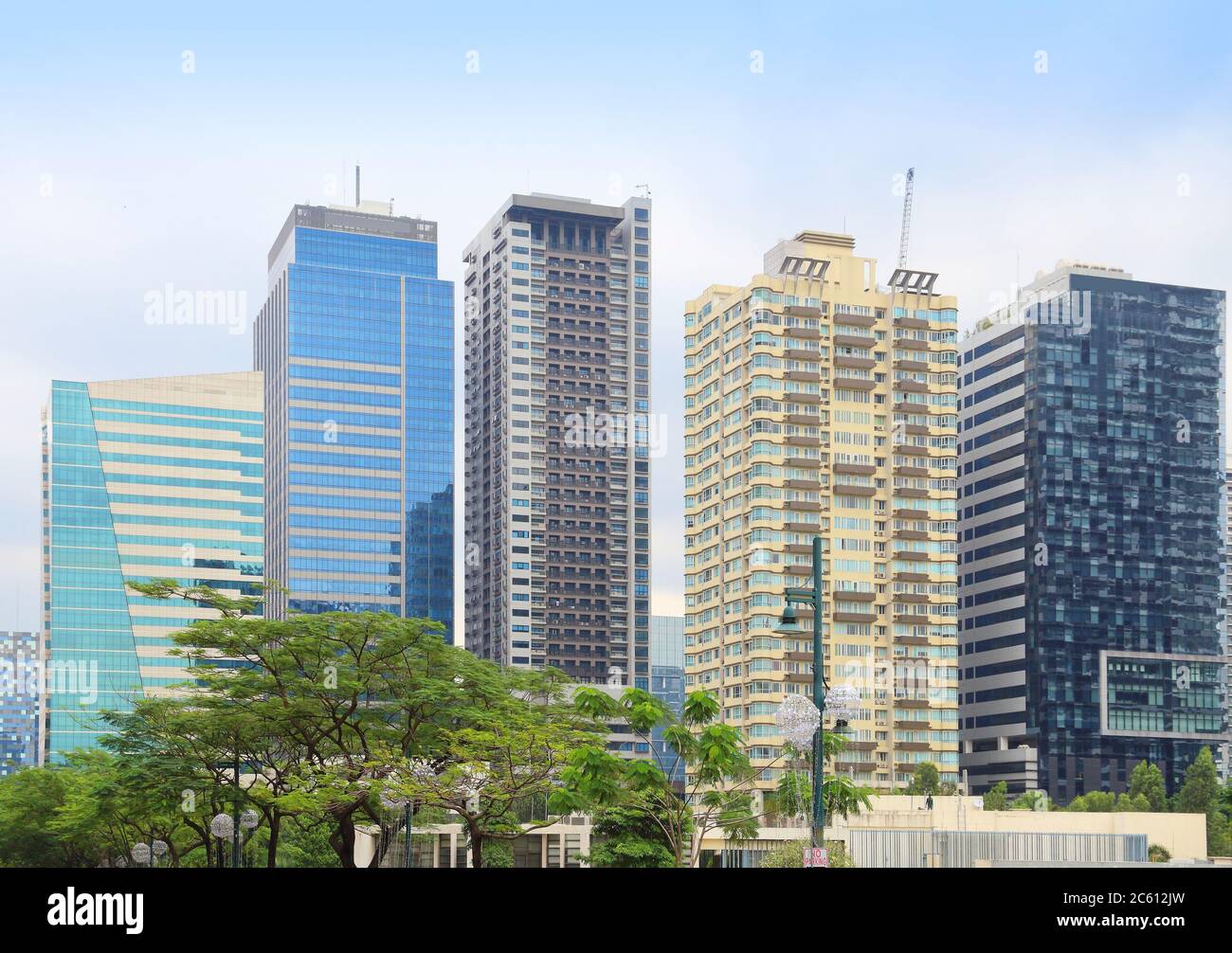 Bonifacio Global City District skyline a Taguig, Greater Manila, Filippine. Foto Stock