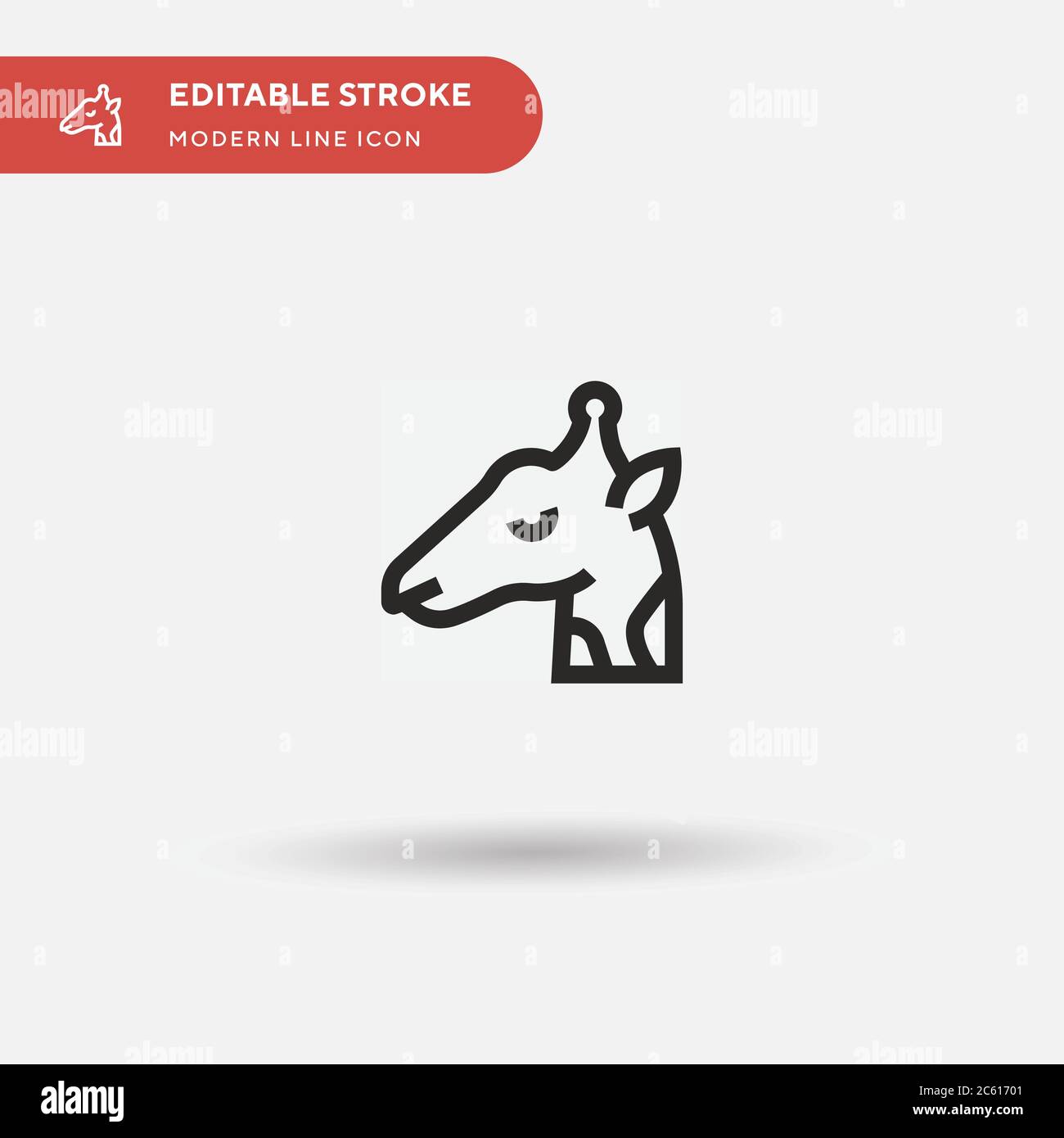 Icona vettore semplice Giraffe. Modello di disegno simbolo illustrazione per elemento UI mobile Web. Pittogramma moderno a colori perfetto su tratto modificabile. Icone giraffe per il vostro progetto di affari Illustrazione Vettoriale