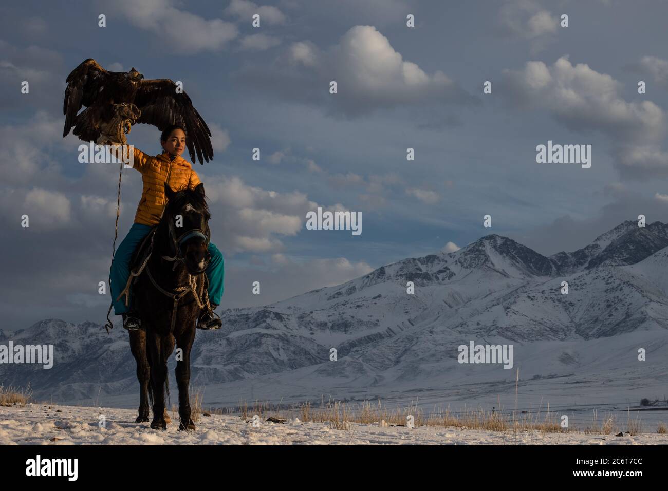Scene del campo di Jiachy Yurt sulla riva sud di Issyk Kol in Kirghizistan. Foto Stock