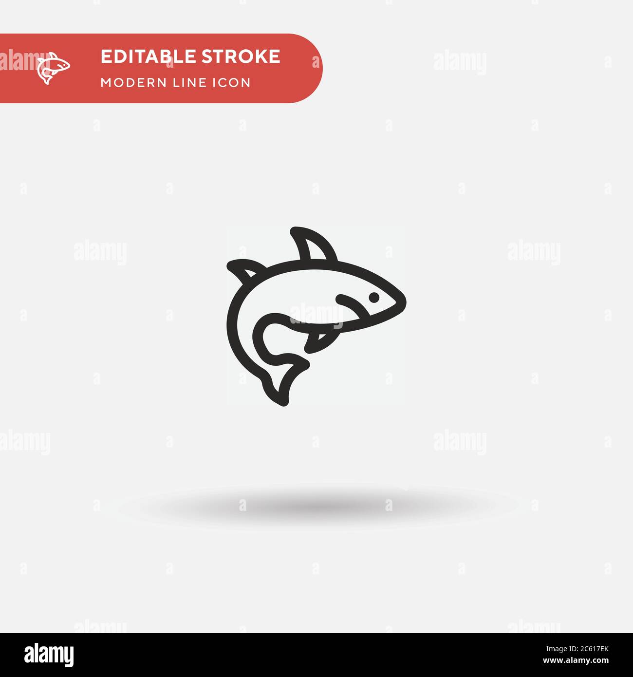 Icona vettore semplice Shark. Modello di disegno simbolo illustrazione per elemento UI mobile Web. Pittogramma moderno a colori perfetto su tratto modificabile. Icone di squalo per il vostro progetto di affari Illustrazione Vettoriale