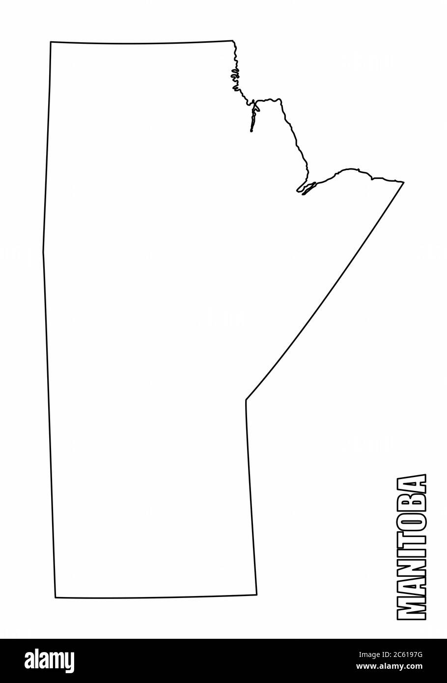 Provincia di Manitoba Mappa generale Illustrazione Vettoriale
