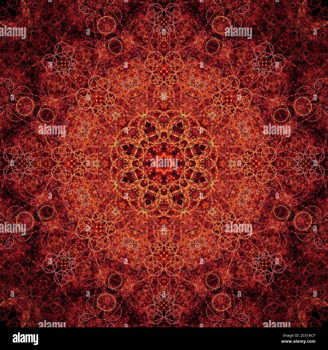 Mandala Fractal Art Design Indiano/Arabo Foto Stock