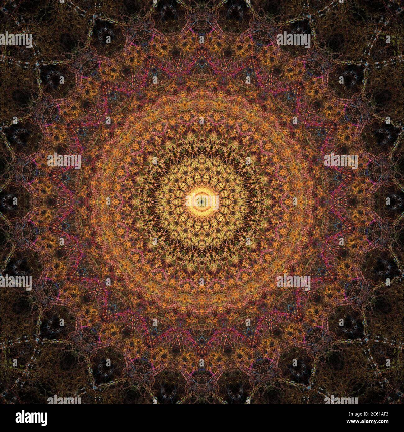 Mandala Fractal Art Design Indiano/Arabo Foto Stock