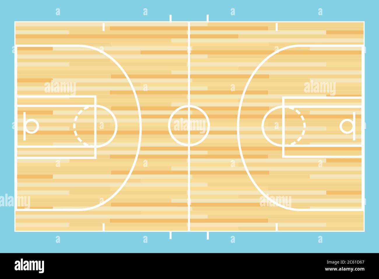 Basket campo esterno interno campo vettoriale illustrazione sfondo Illustrazione Vettoriale