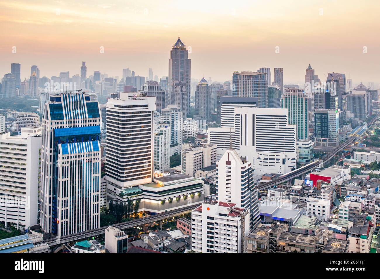 Il centro commerciale e finanziario della capitale della Thailandia nei quartieri Siam / Pathum WAN / Ratchatewi Foto Stock