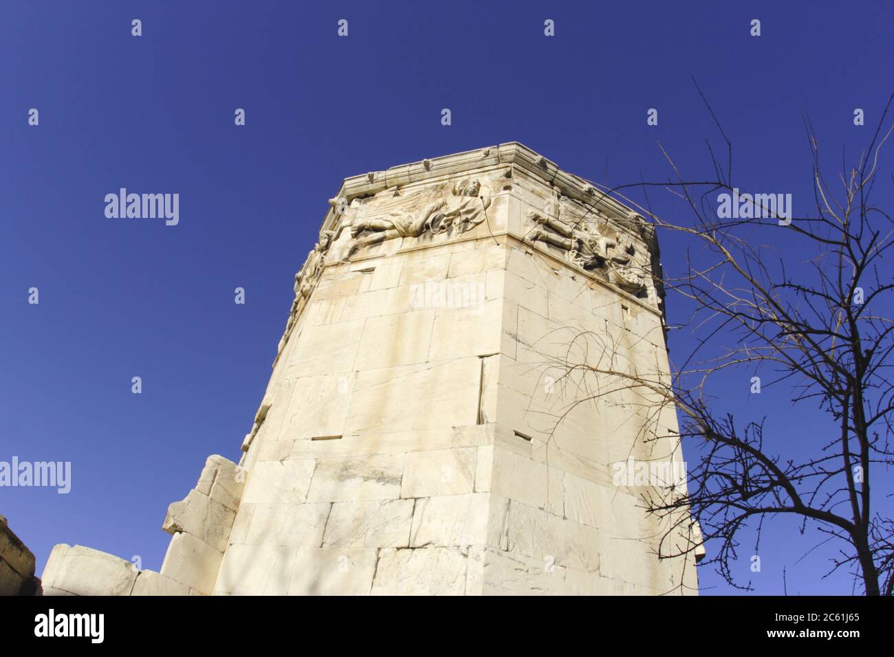 La Torre dei Venti, l'Orologione di Andronikos Kirrhestes, nell'Agora Romana, Atene, Grecia Foto Stock