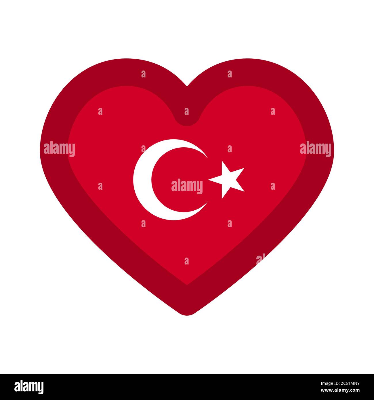 Elemento grafico cuore bandiera Turchia disegno modello Illustrazione Vettoriale