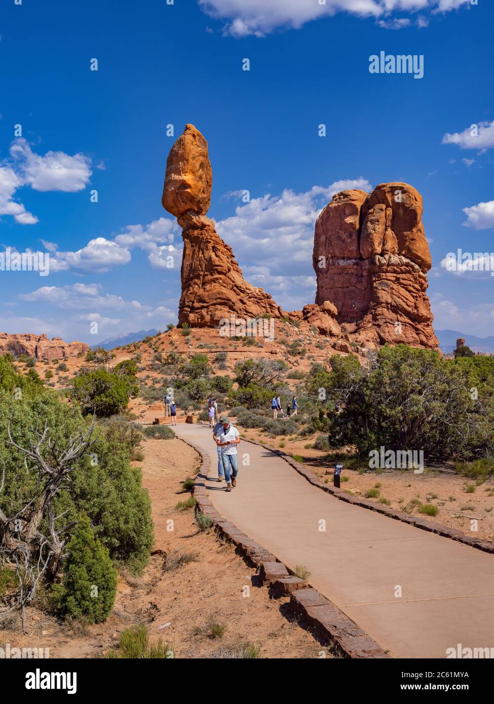 Roccia equilibrato, Arches National Park, Utah, Stati Uniti d'America Foto Stock