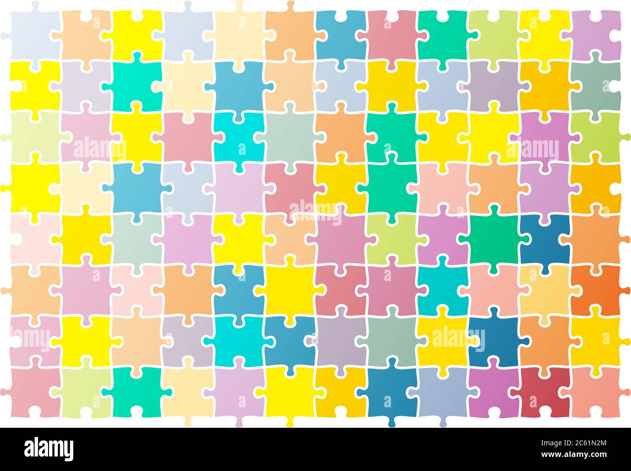 set di pezzi puzzle colorati modello illustrazione vettoriale Illustrazione Vettoriale