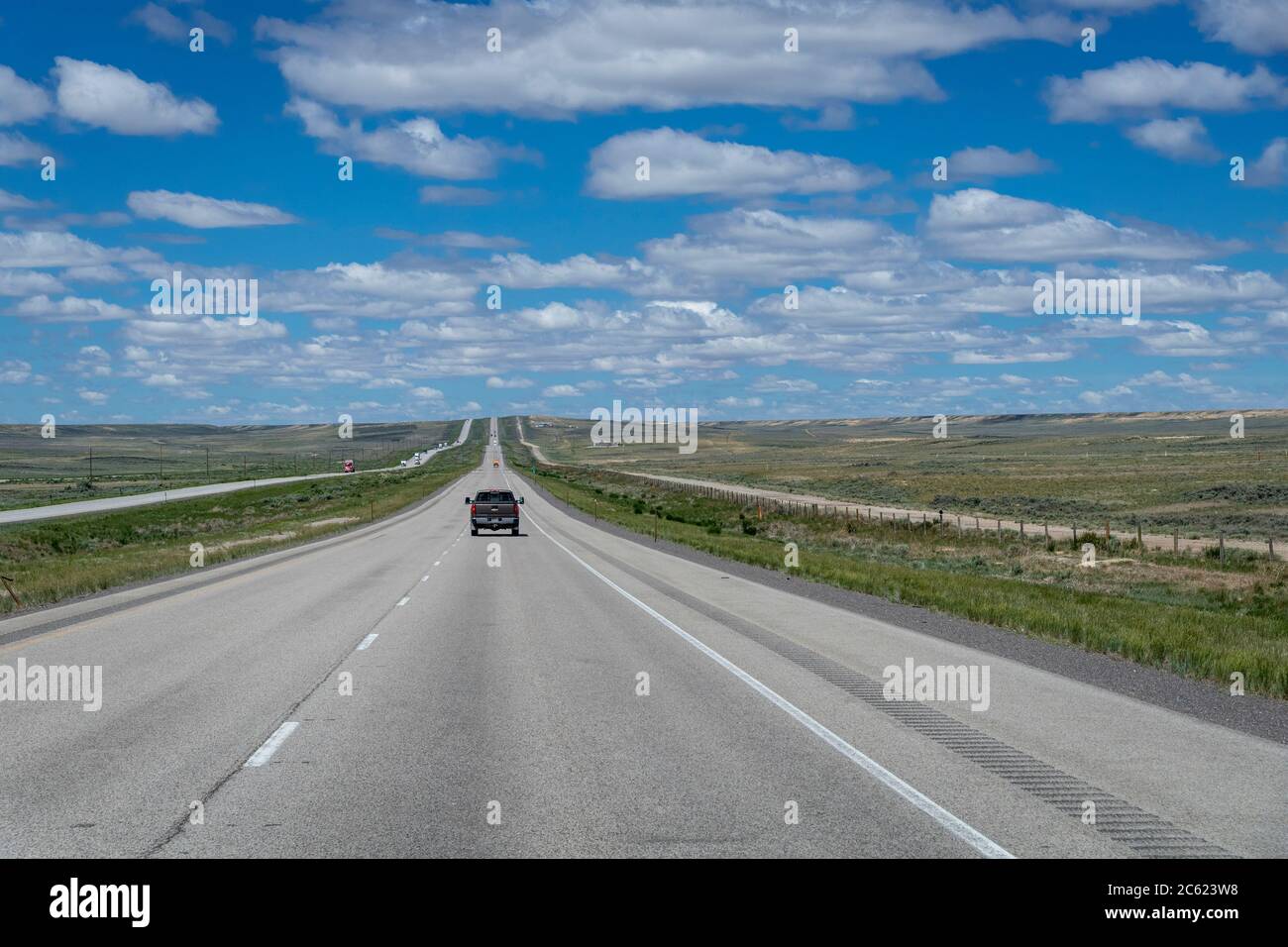 Ampia autostrada aperta, Nebraska, Stati Uniti Foto Stock