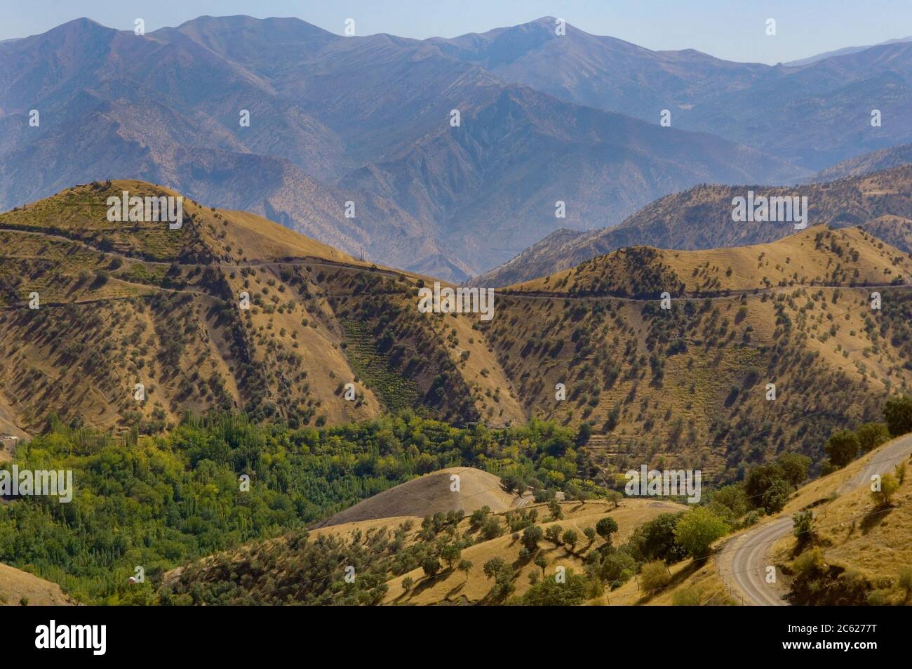 Bella vista sulle montagne, Kurdistan settentrionale, Iraq. Foto Stock