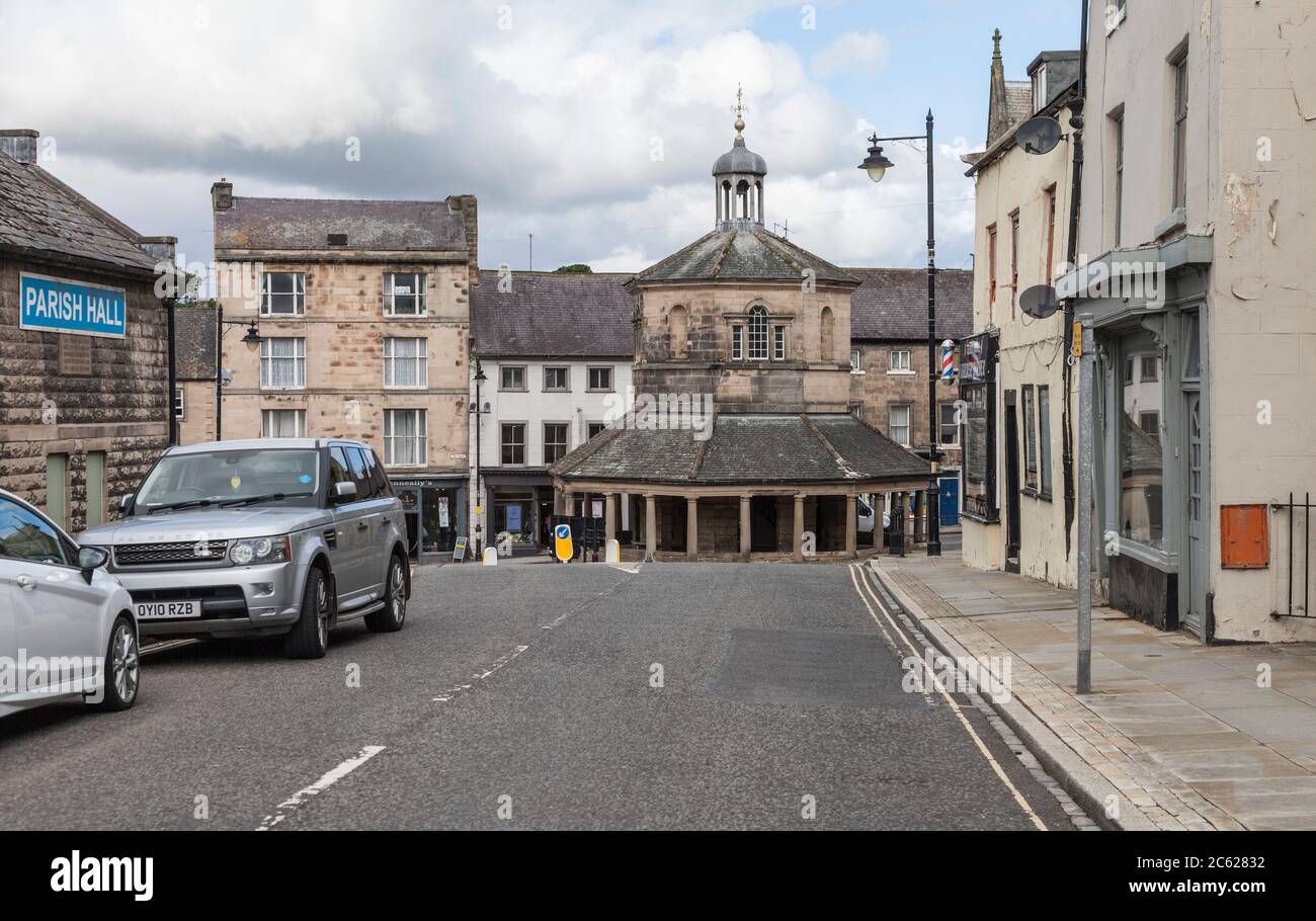 The Octavular Market Cross o Butter Market in Barnard Castle, England, UK.Visited da Dominic Cummings per testare la sua vista. Foto Stock