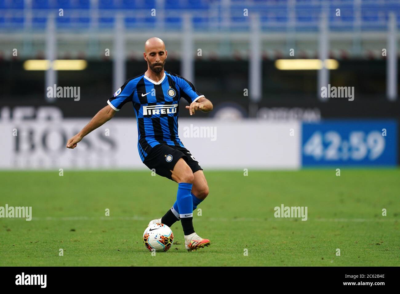 Milano, Italia. 05 luglio 2020. Calcio italiano Serie A. Borja Valero del FC Internazionale durante la Serie A partita tra FC Internazionale e Bologna Calcio. Foto Stock