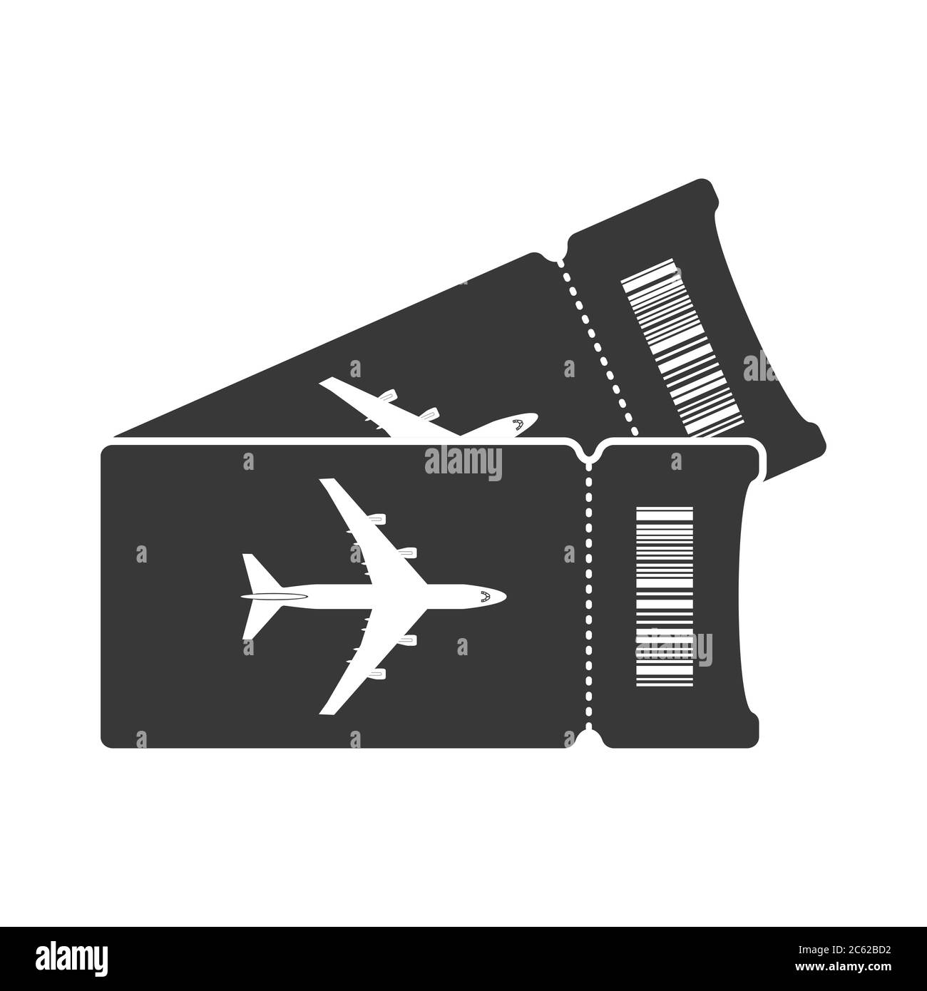 Biglietto aereo. Semplice icona vettoriale isolata su sfondo bianco per siti Web e applicazioni Illustrazione Vettoriale