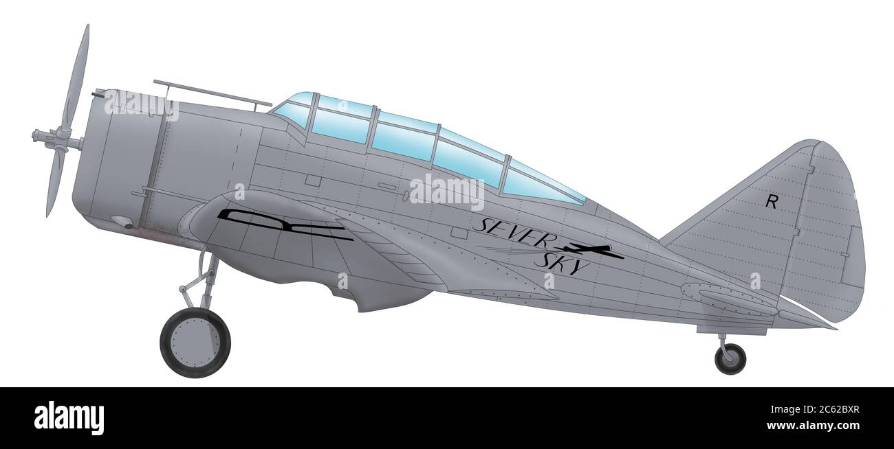 Seversky 2PA-L è stato procurato dall'Unione Sovietica e testato presso l'Istituto di Test scientifici dell'aeronautica militare dal marzo 1938 Foto Stock