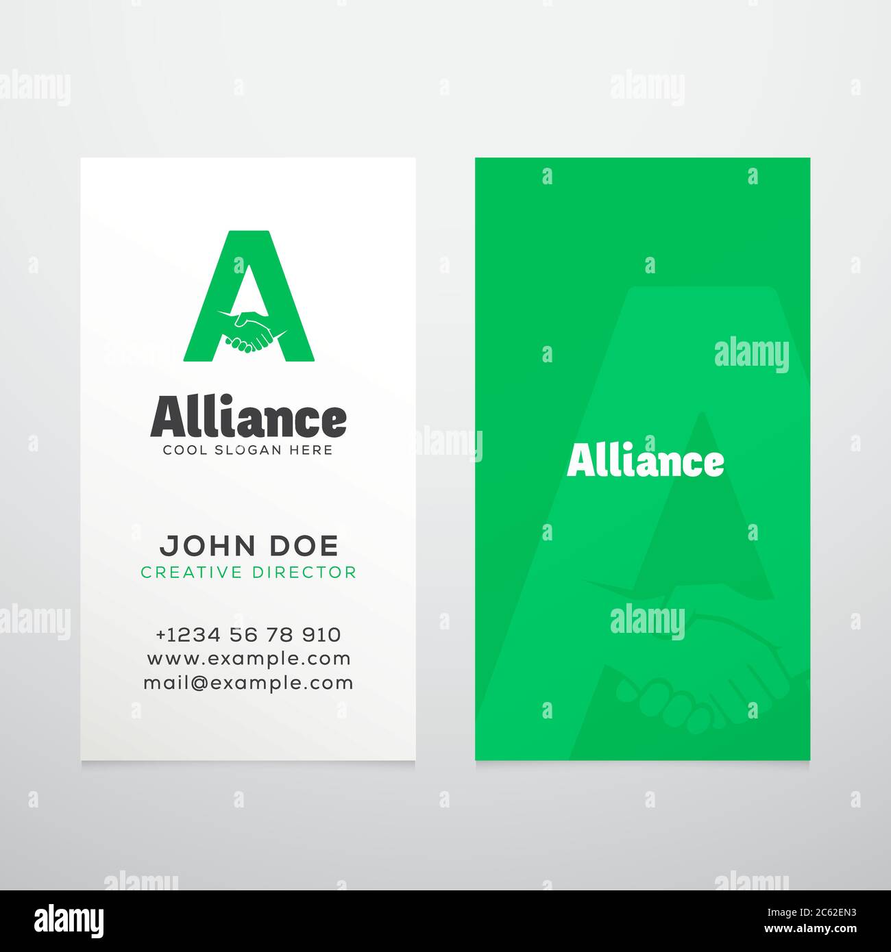 Modello o Mockup di Business Card vettoriale Alliance Abstract. Illustrazione Vettoriale