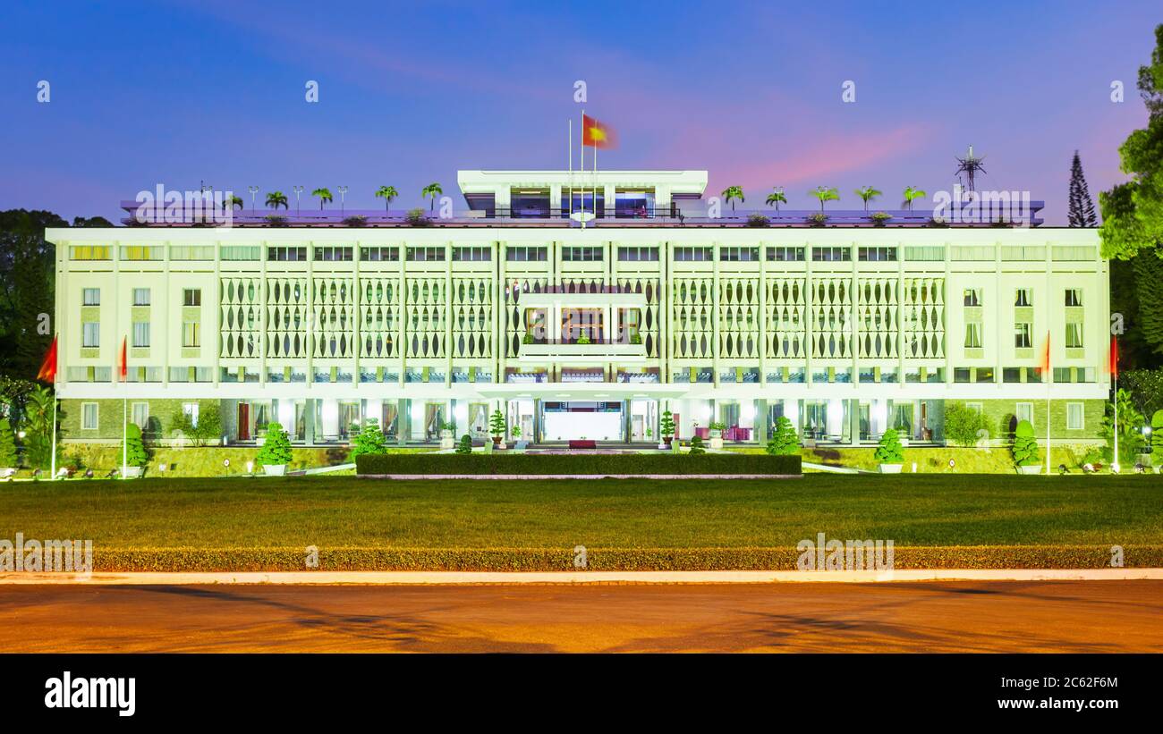 Indipendenza Palace o Palazzo della Riunificazione è un pubblico principale punto di riferimento nella città di Ho Chi Minh in Vietnam Foto Stock