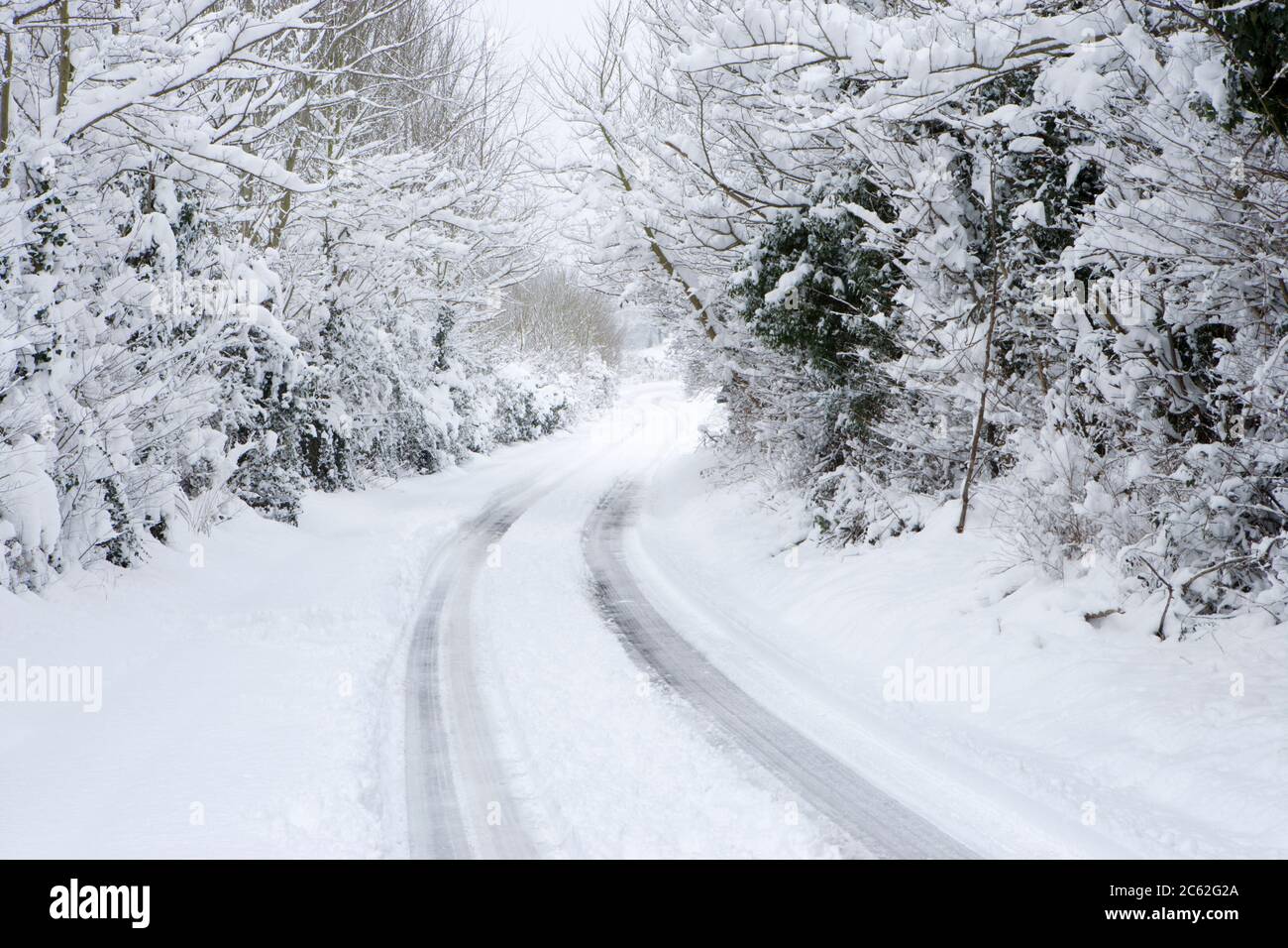 Corsia sotto la neve Foto Stock