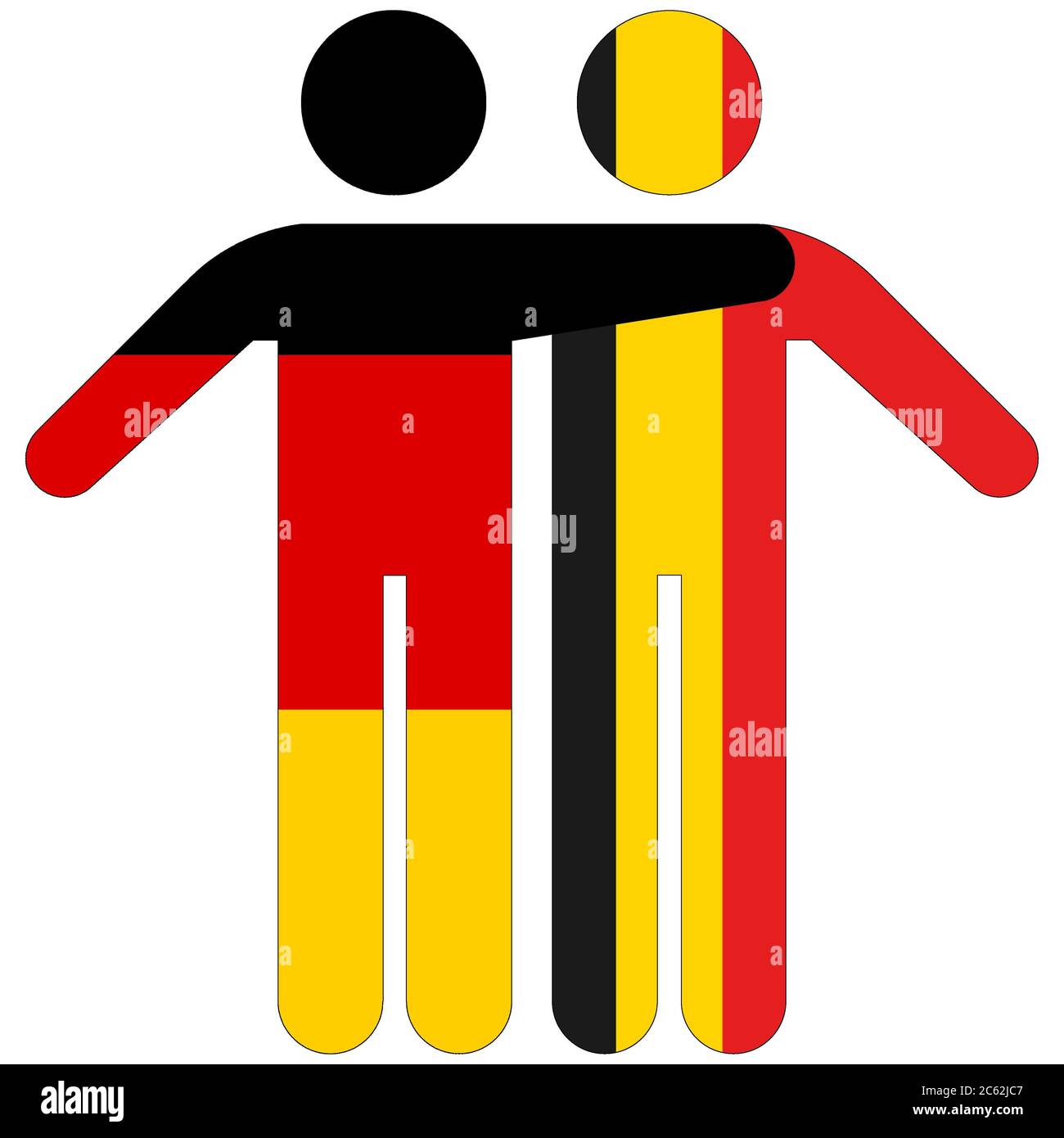 Germania - Belgio / concetto di amicizia su sfondo bianco Foto Stock
