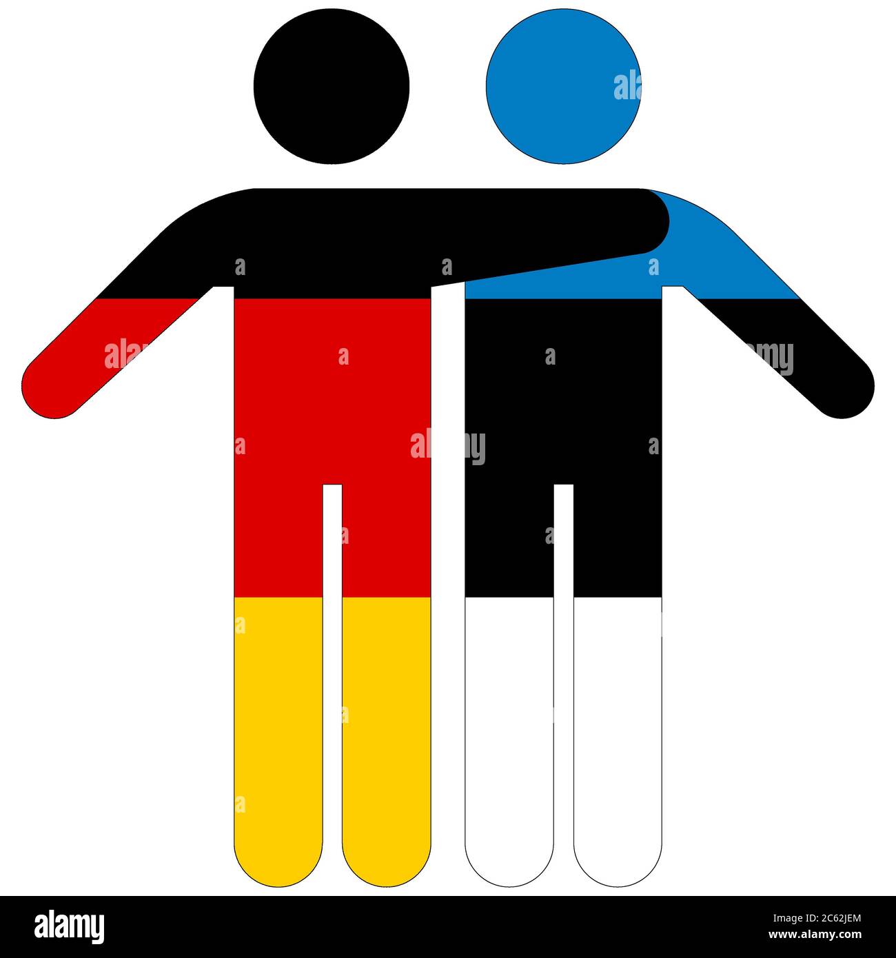 Germania - Estonia / concetto di amicizia su sfondo bianco Foto Stock