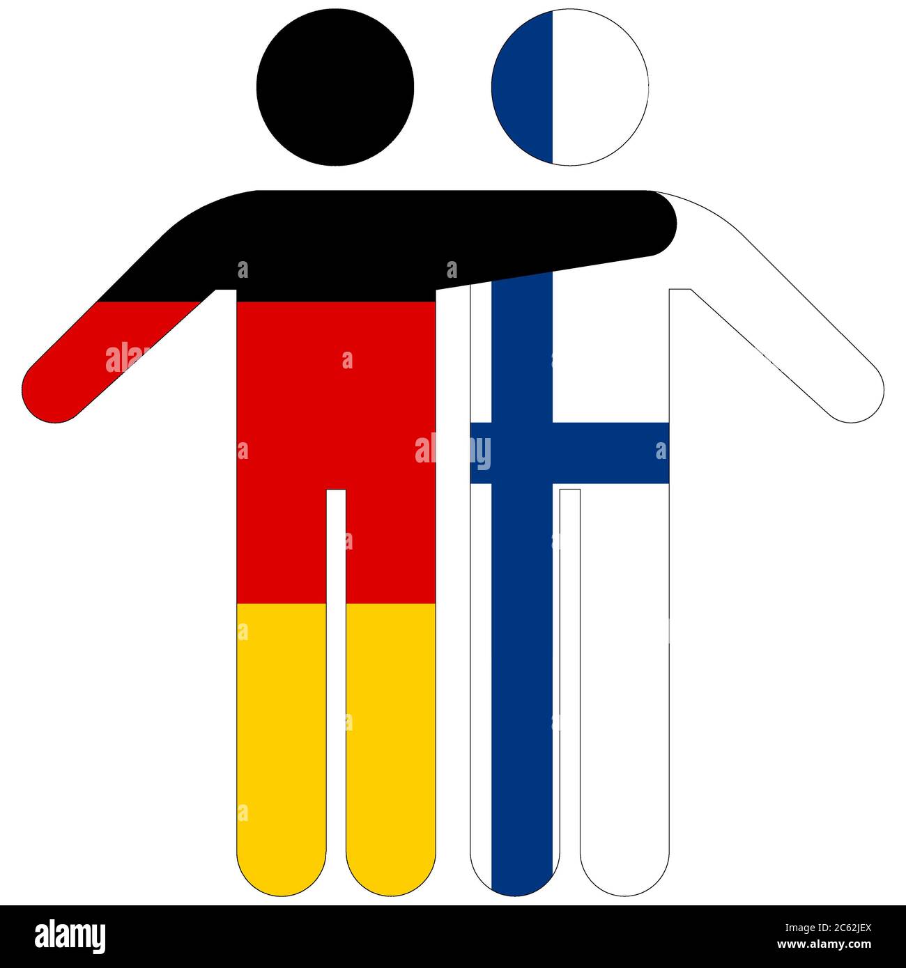 Germania - Finlandia / concetto di amicizia su sfondo bianco Foto Stock