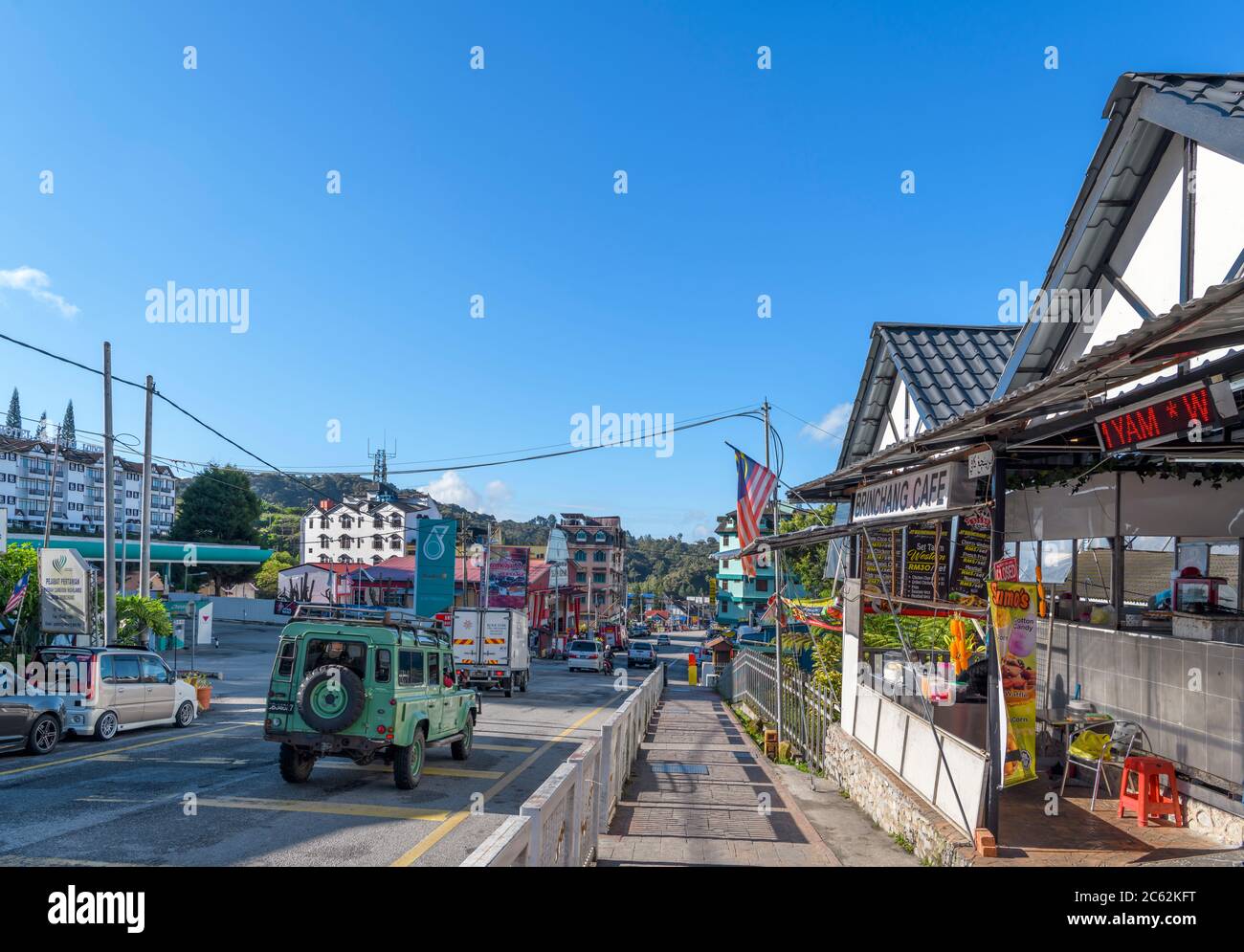 Il centro della città, Brinchang, Cameron Highlands, Malesia Foto Stock