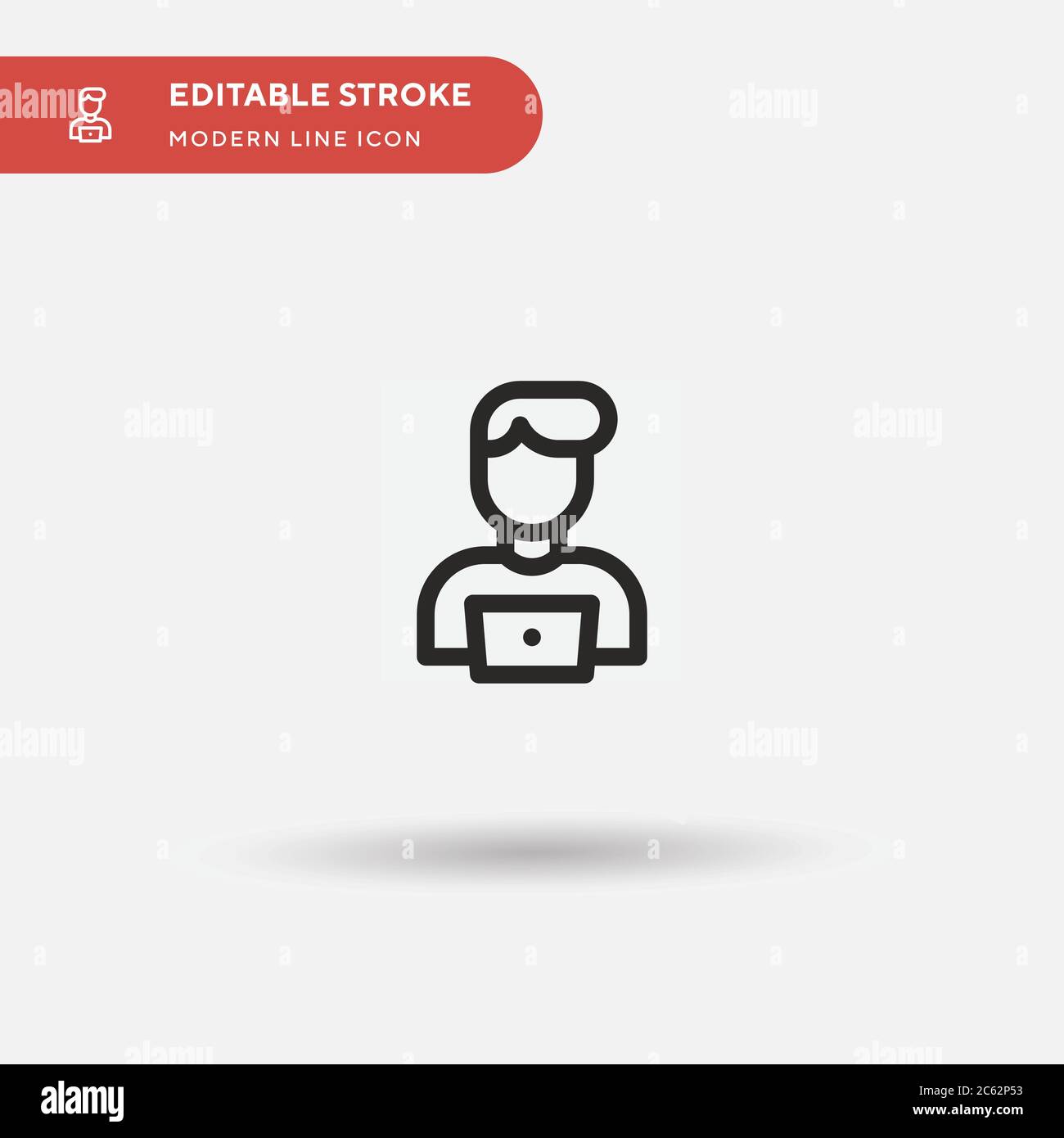 Icona vettore semplice programmatore. Modello di disegno simbolo illustrazione per elemento UI mobile Web. Pittogramma moderno a colori perfetto su tratto modificabile. Propr Illustrazione Vettoriale