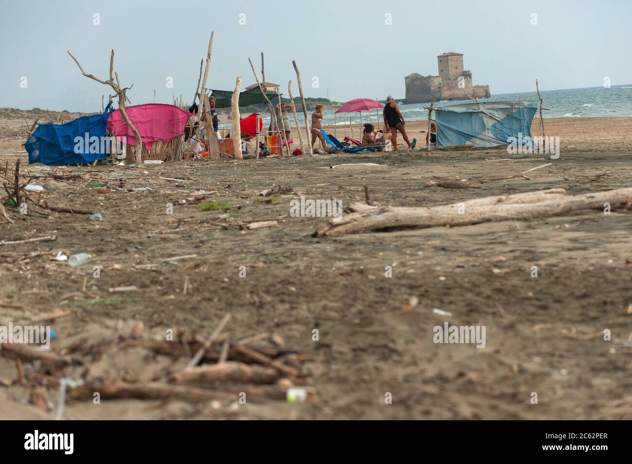 Nettuno, Roma, 06/09/2014: Spiaggia di Torre Astura. Foto Stock