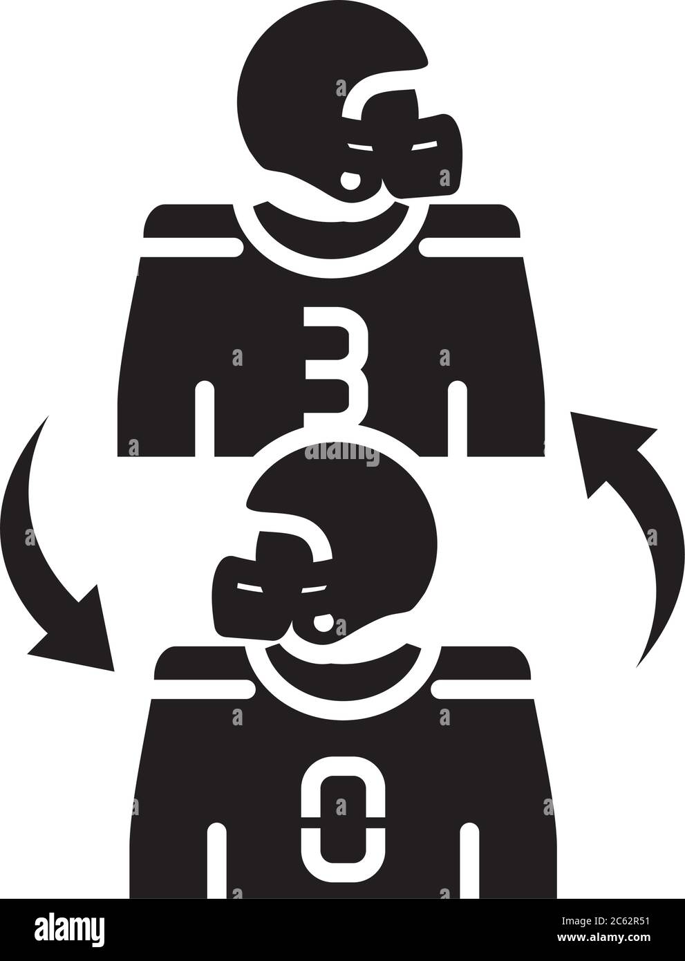 giocatori di calcio americani gioco sport professionale e ricreativo silhouette design icona vettore illustrazione Illustrazione Vettoriale