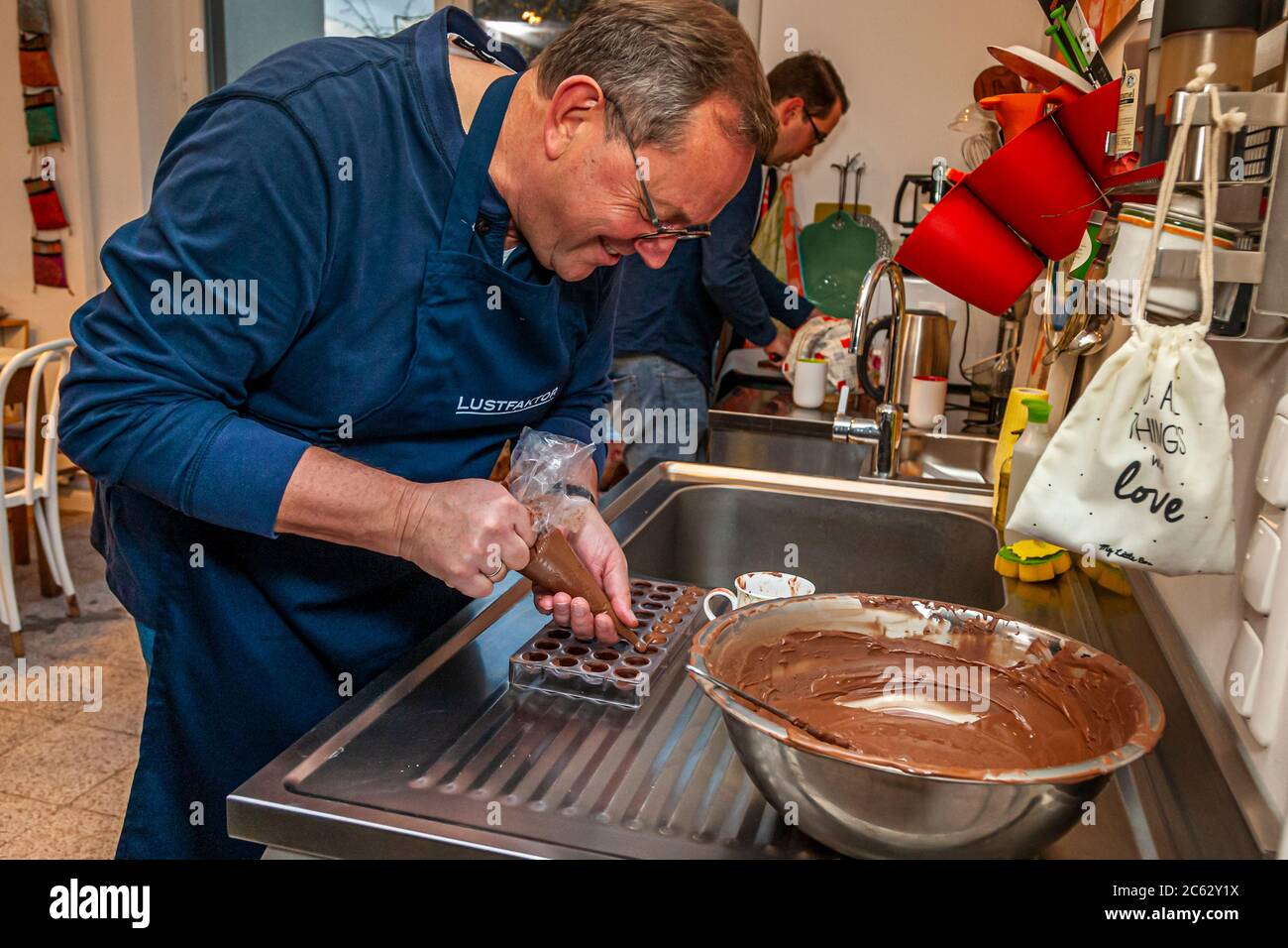 Laboratorio di Tartufo al cioccolato a Grevenbroich, Germania Foto Stock