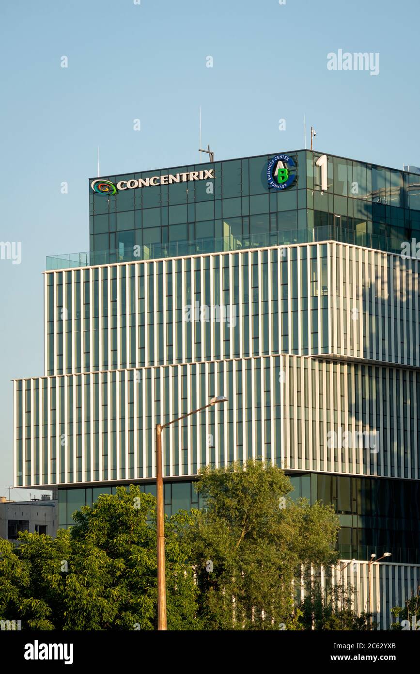 Logo Concentrix per uffici della società Concentrix Services Bulgaria Ltd. Presso il Sofia Business Park di Sofia, Bulgaria, Europa orientale, Balcani, UE Foto Stock