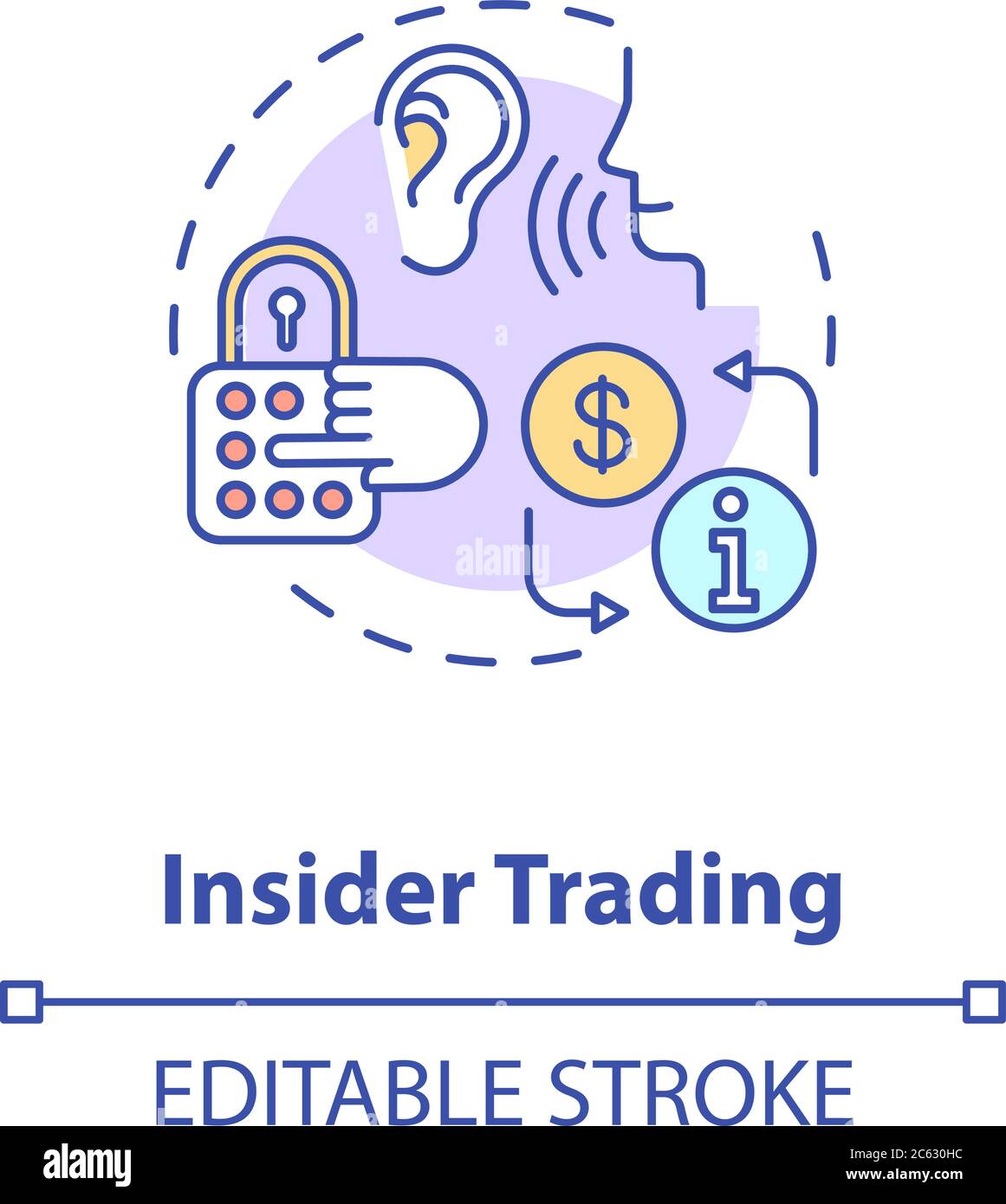 Icona del concetto di insider trading Illustrazione Vettoriale
