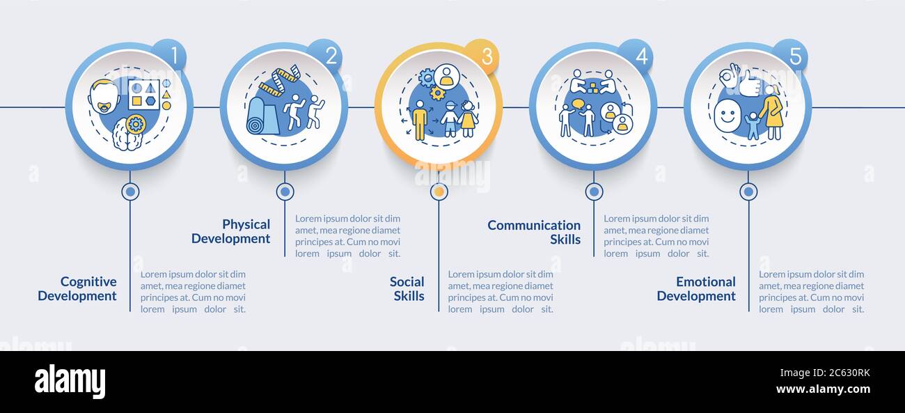 Modello infografico vettoriale delle attività formative prescolare Illustrazione Vettoriale