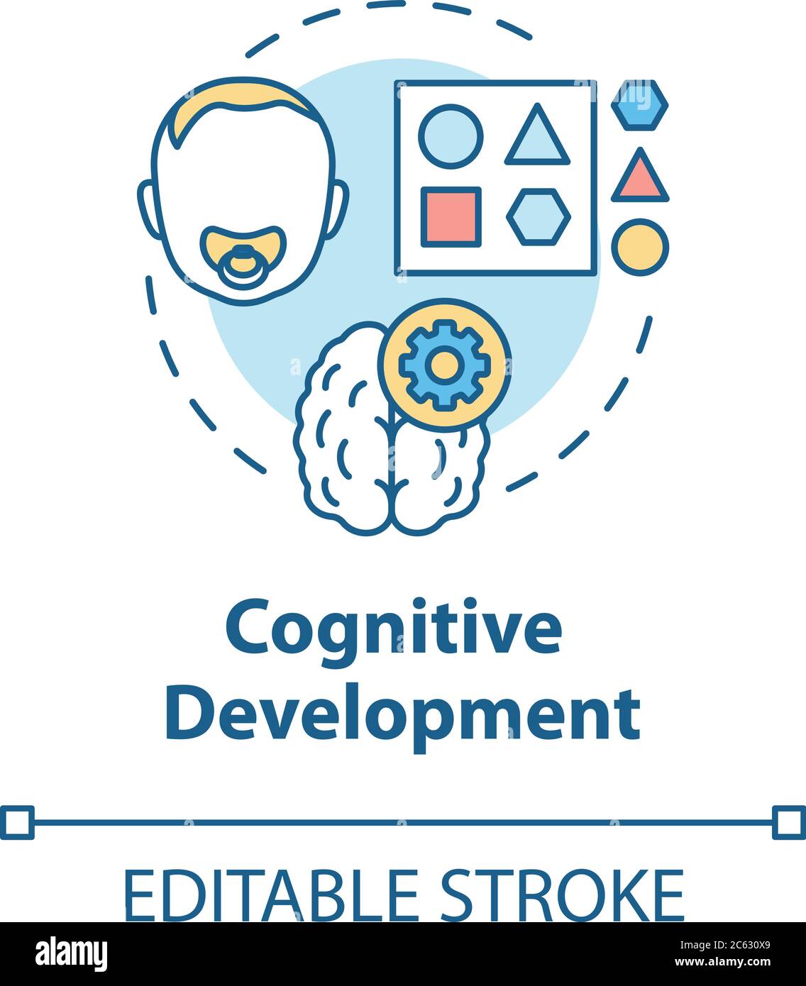 Icona del concetto di sviluppo cognitivo Illustrazione Vettoriale