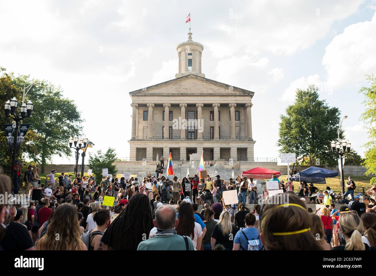 Le vite nere contano la protesta sui passi della capitale di stato Nashville TN Foto Stock