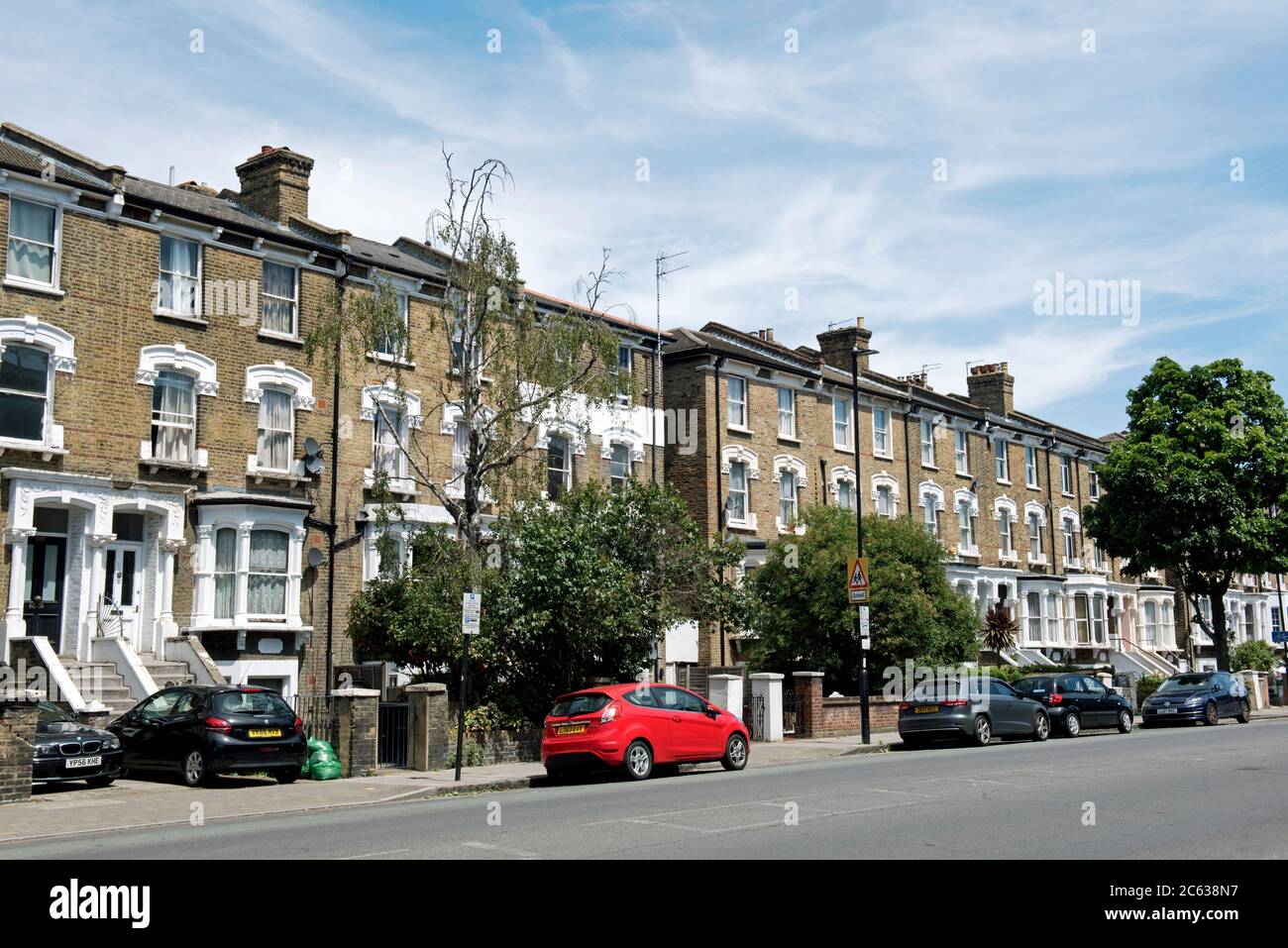 Quattro piani VictorianTerraced Houses Drayton Park, Highbury, N5 London Borough of Islington. Foto Stock